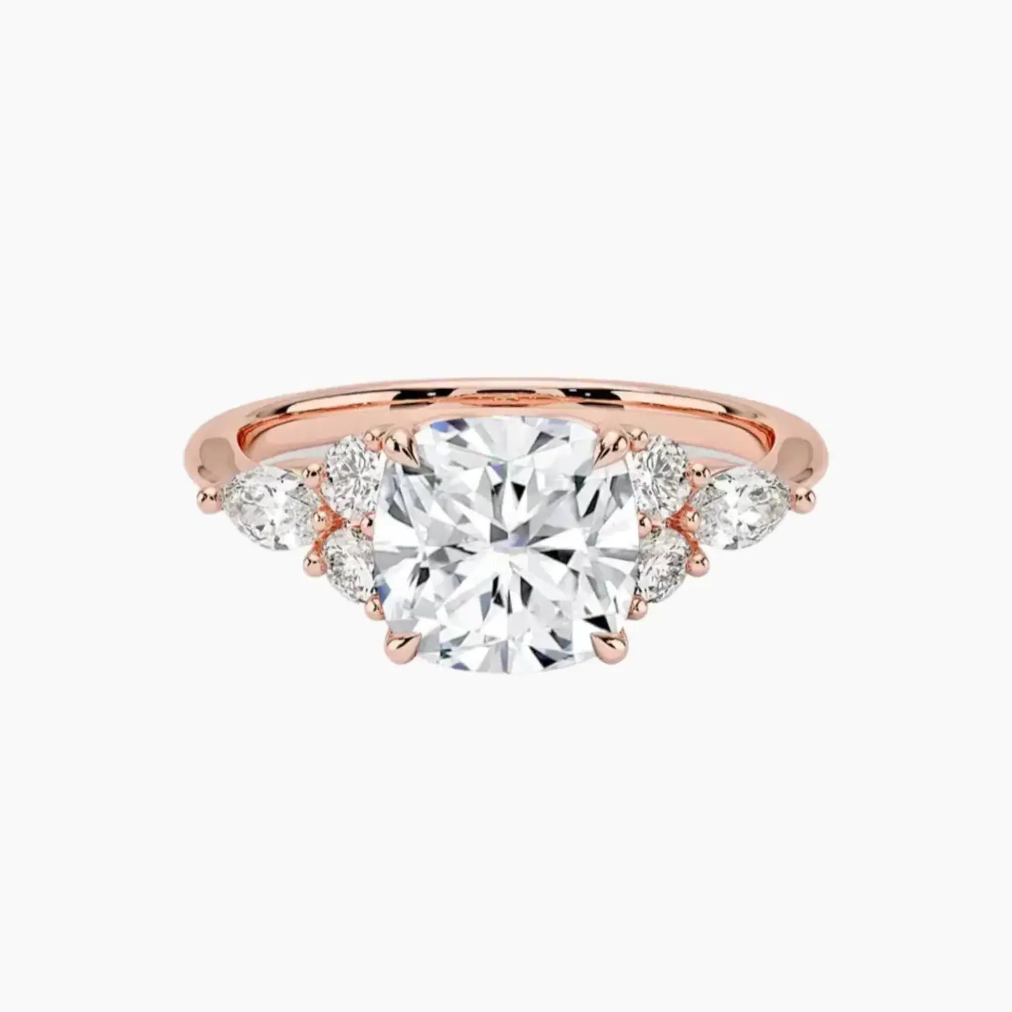 Ingrid Cushion Designer Diamond Ring Setting in 18K White Gold