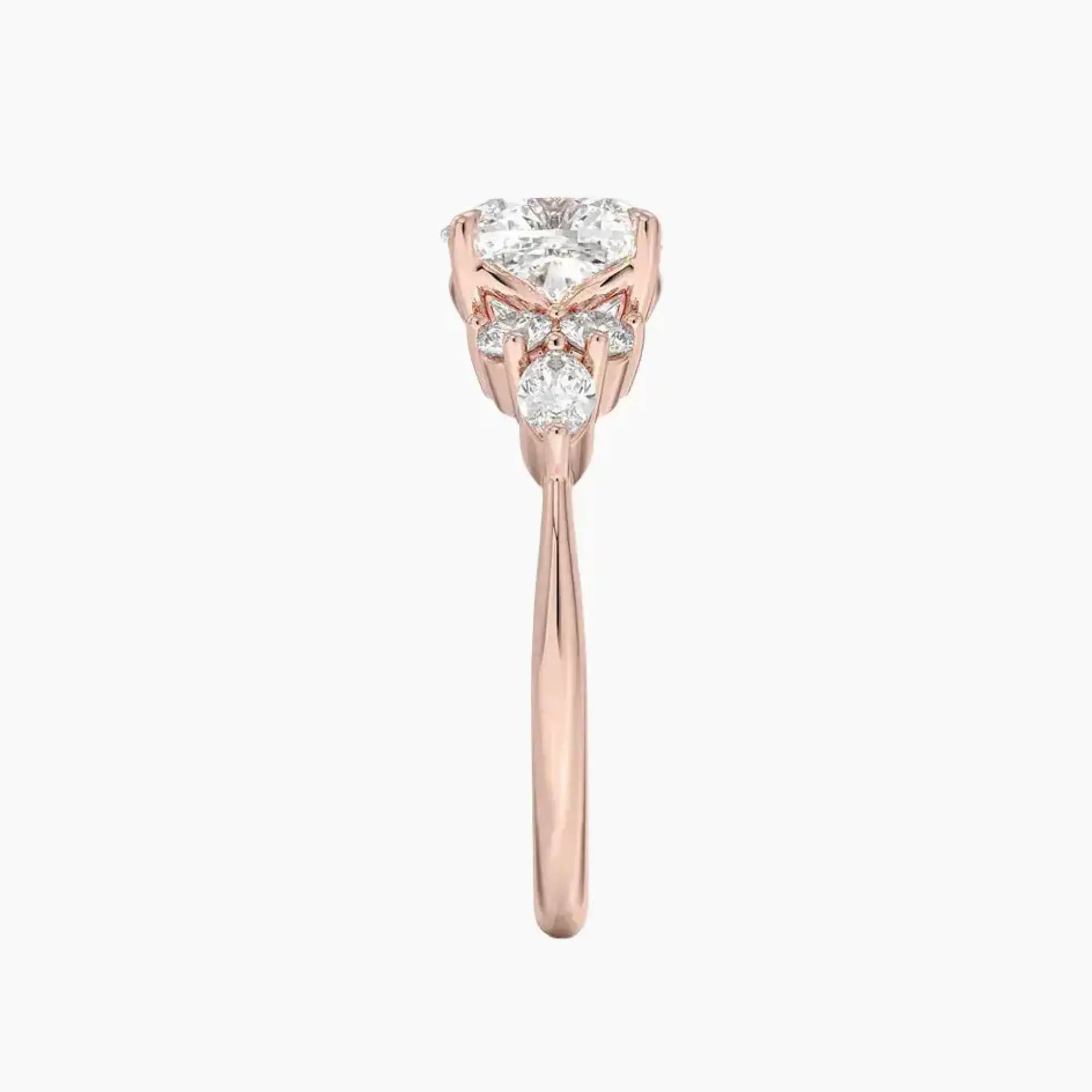 Ingrid Cushion Designer 1.5 Carat Lab Grown Diamond Engagement Ring in 14K Yellow Gold