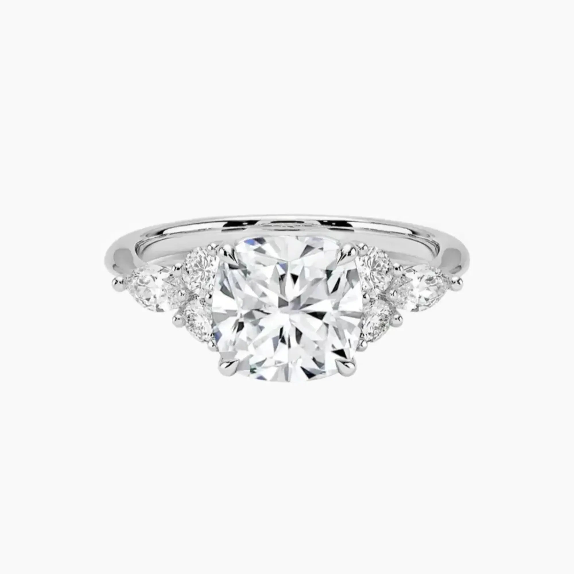 Ingrid Cushion Designer 2 Carat Lab Grown Diamond Engagement Ring in 18K Yellow Gold