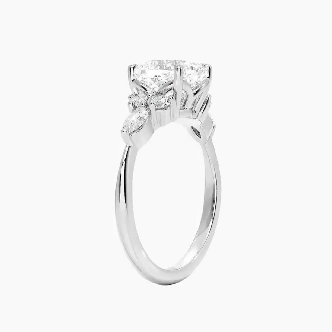 Ingrid Cushion Designer Diamond Ring Setting in 14K Yellow Gold