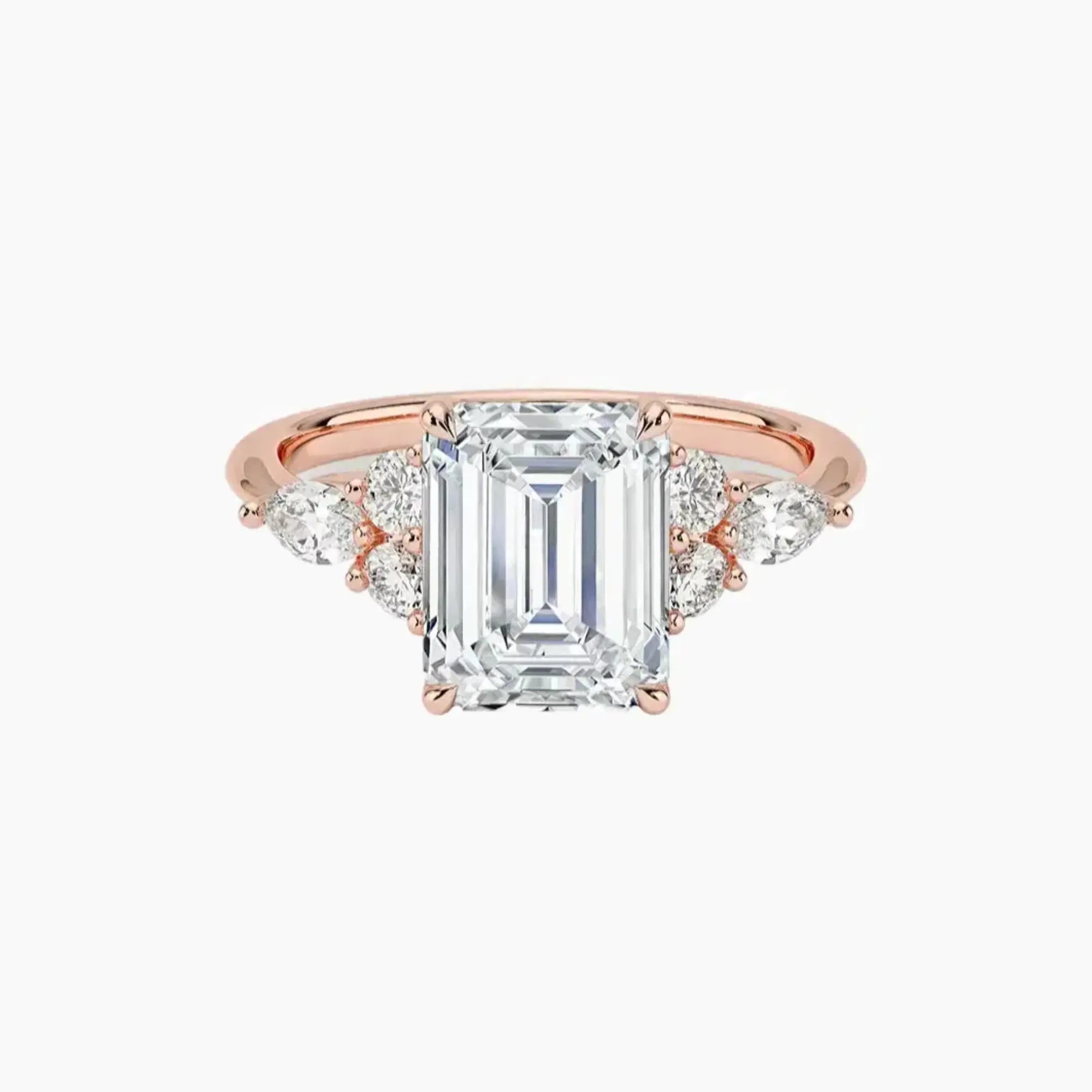 Ingrid Emerald Designer Diamond Ring Setting in 14K White Gold