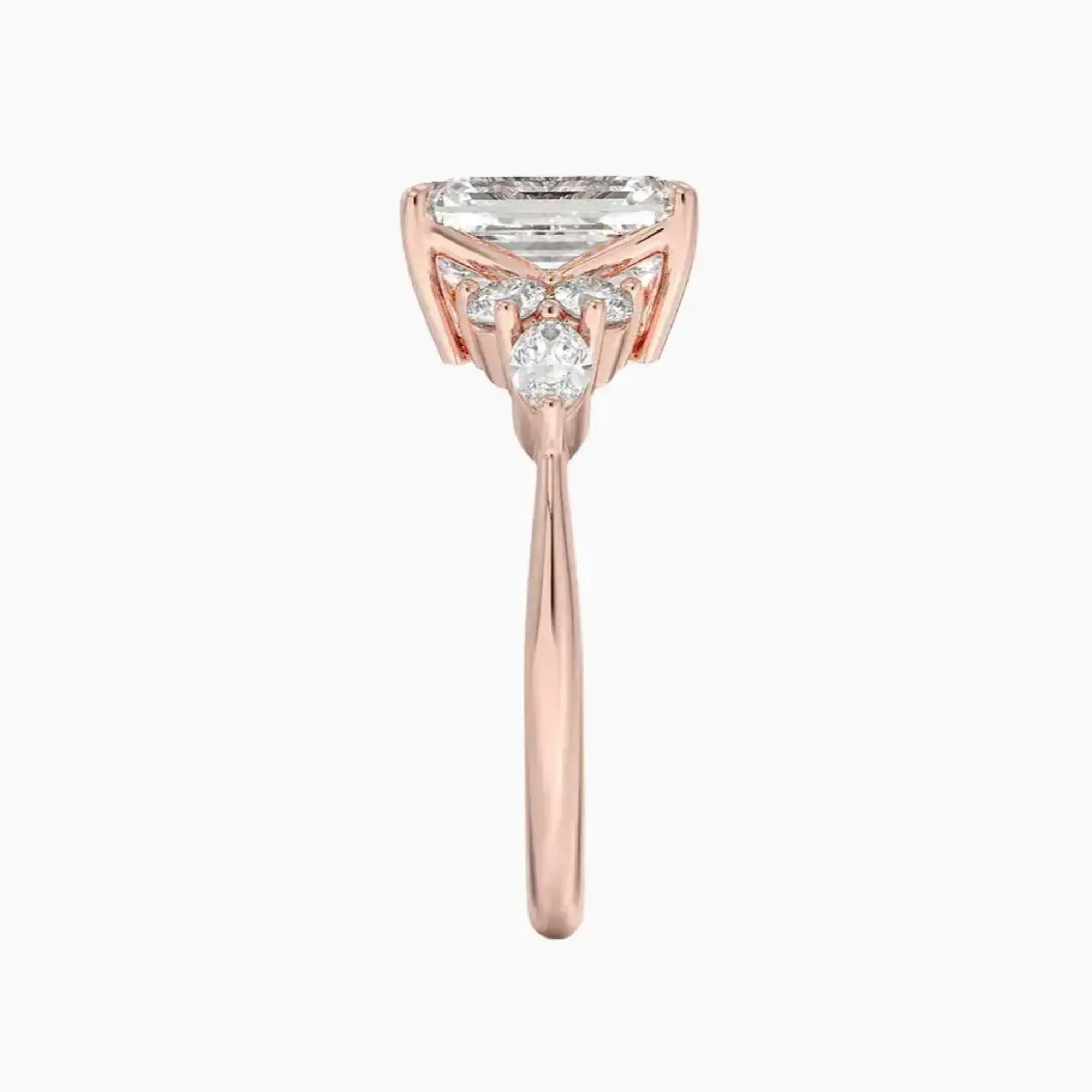 Ingrid Emerald Designer 3 Carat Lab Grown Diamond Engagement Ring in 14K White Gold