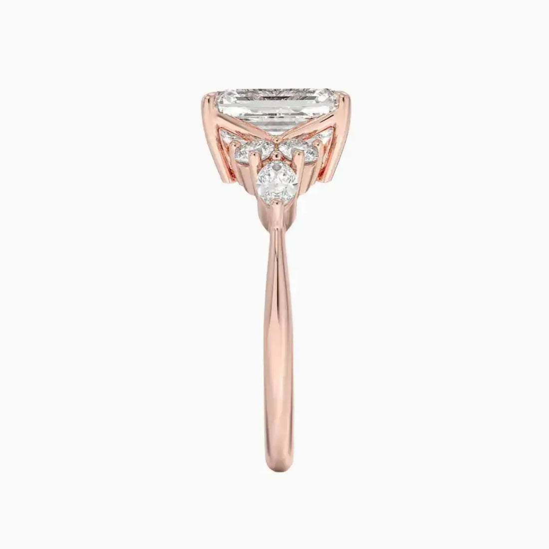 Ingrid Emerald Designer 1 Carat Lab Grown Diamond Engagement Ring in 18K Rose Gold