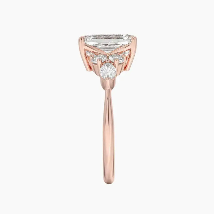 Ingrid Emerald Designer 2 Carat Lab Grown Diamond Engagement Ring in 18K Yellow Gold