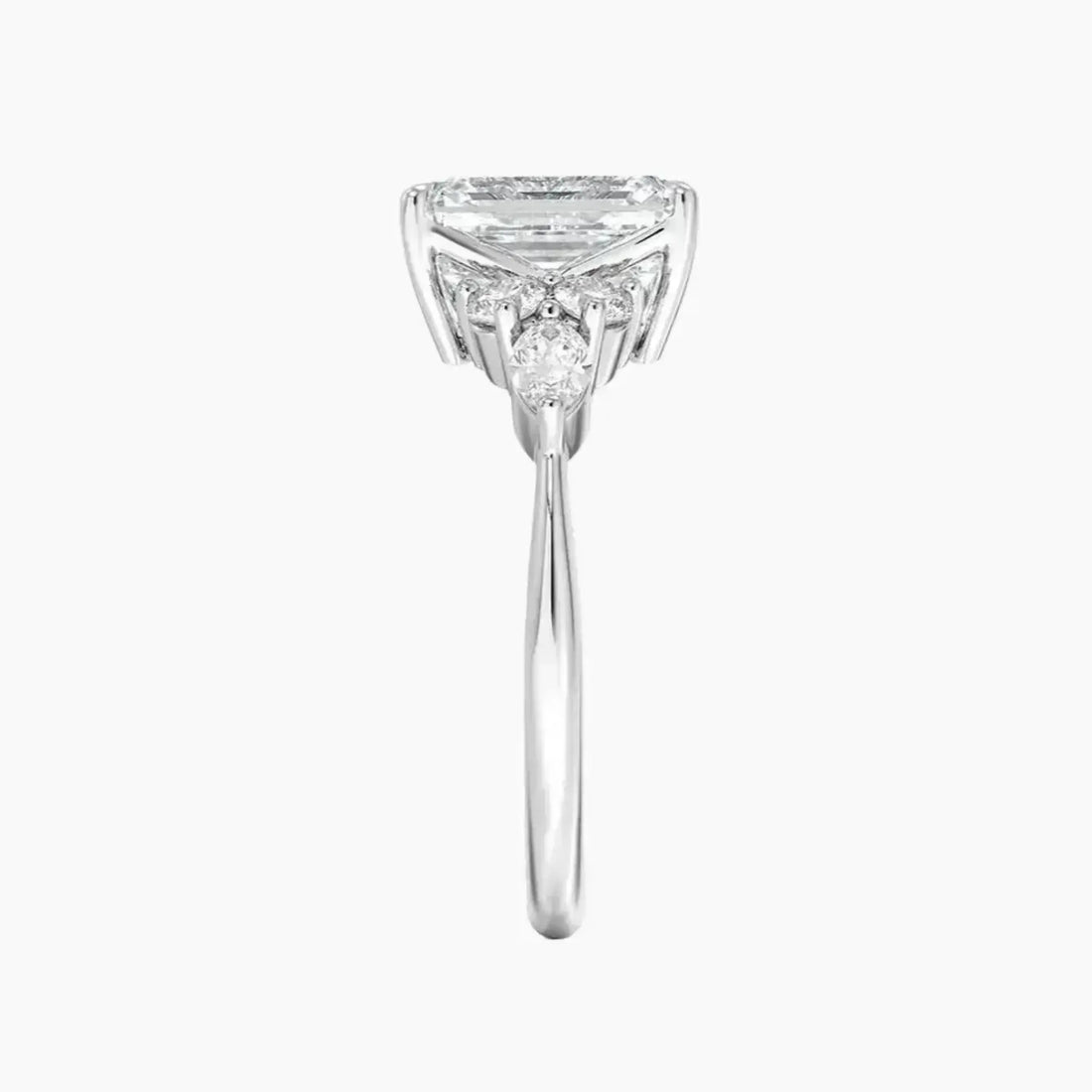 Ingrid Emerald Designer 1.5 Carat Lab Grown Diamond Engagement Ring in 18K White Gold