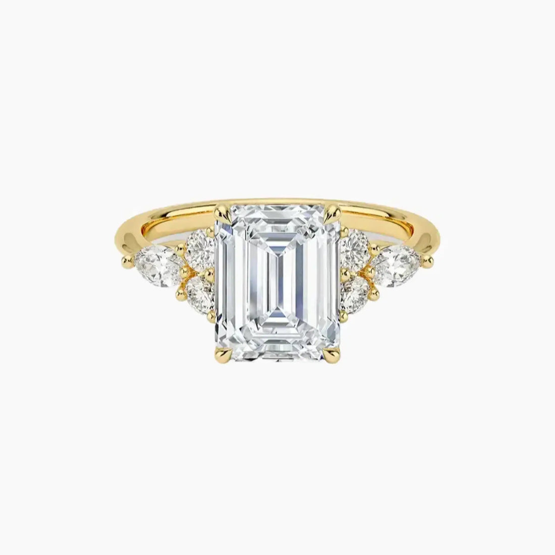 Ingrid Emerald Designer 2.5 Carat Lab Grown Diamond Engagement Ring in 14K Rose Gold