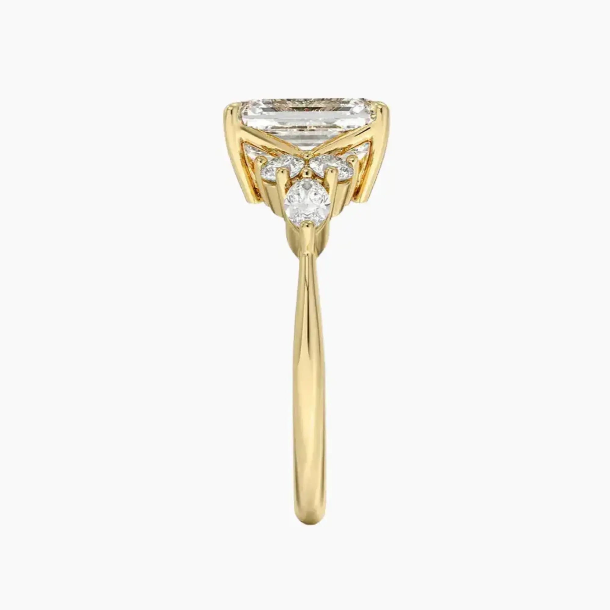 Ingrid Emerald Designer Diamond Ring Setting in 18K Rose Gold