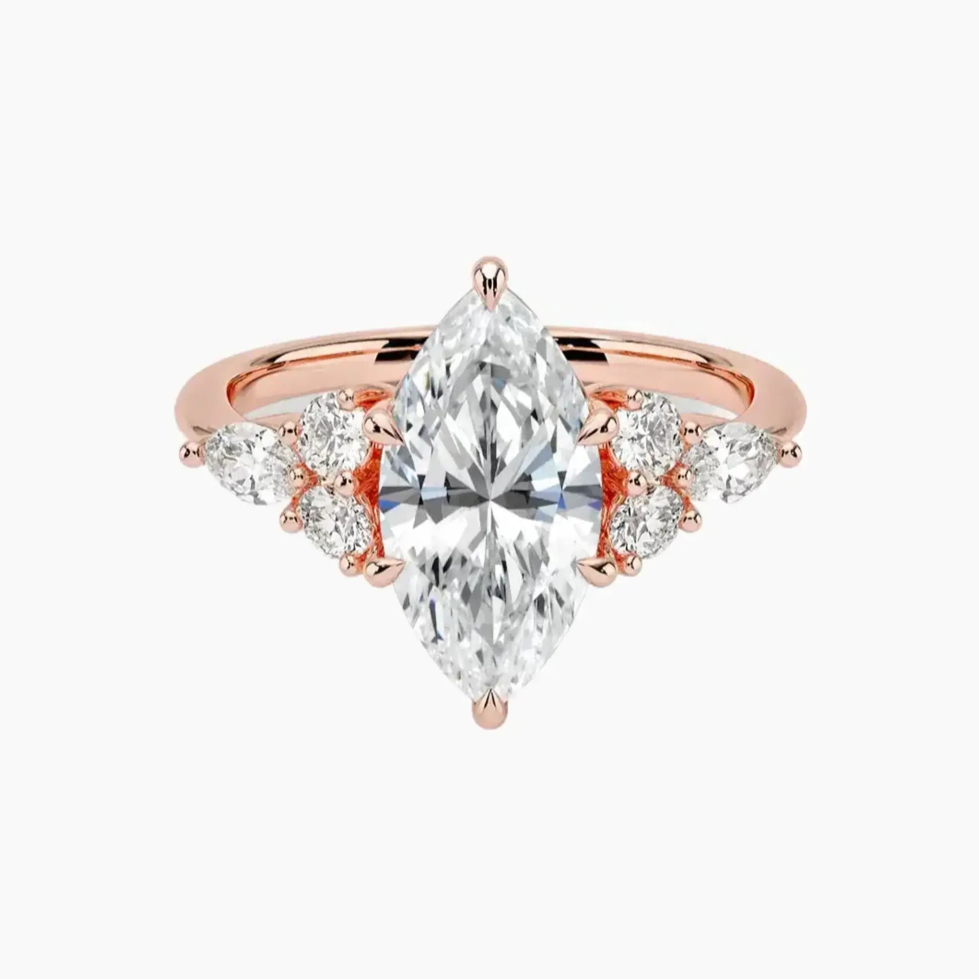Ingrid Marquise Designer 2.5 Carat Lab Grown Diamond Engagement Ring in 14K White Gold