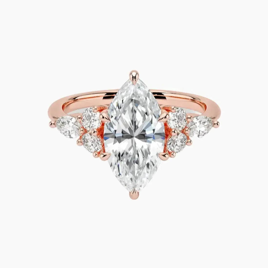 Ingrid Marquise Designer 2 Carat Lab Grown Diamond Engagement Ring in 18K White Gold