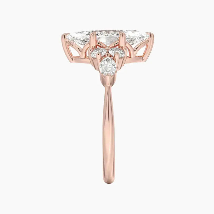 Ingrid Marquise Designer 2 Carat Lab Grown Diamond Engagement Ring in 14K White Gold