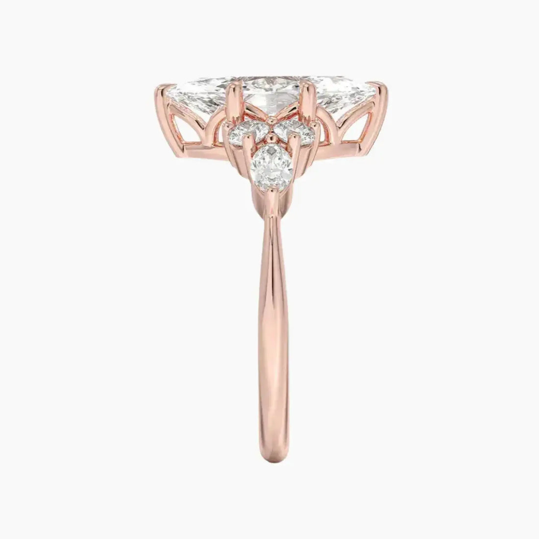 Ingrid Marquise Designer Diamond Ring Setting in 18K Rose Gold