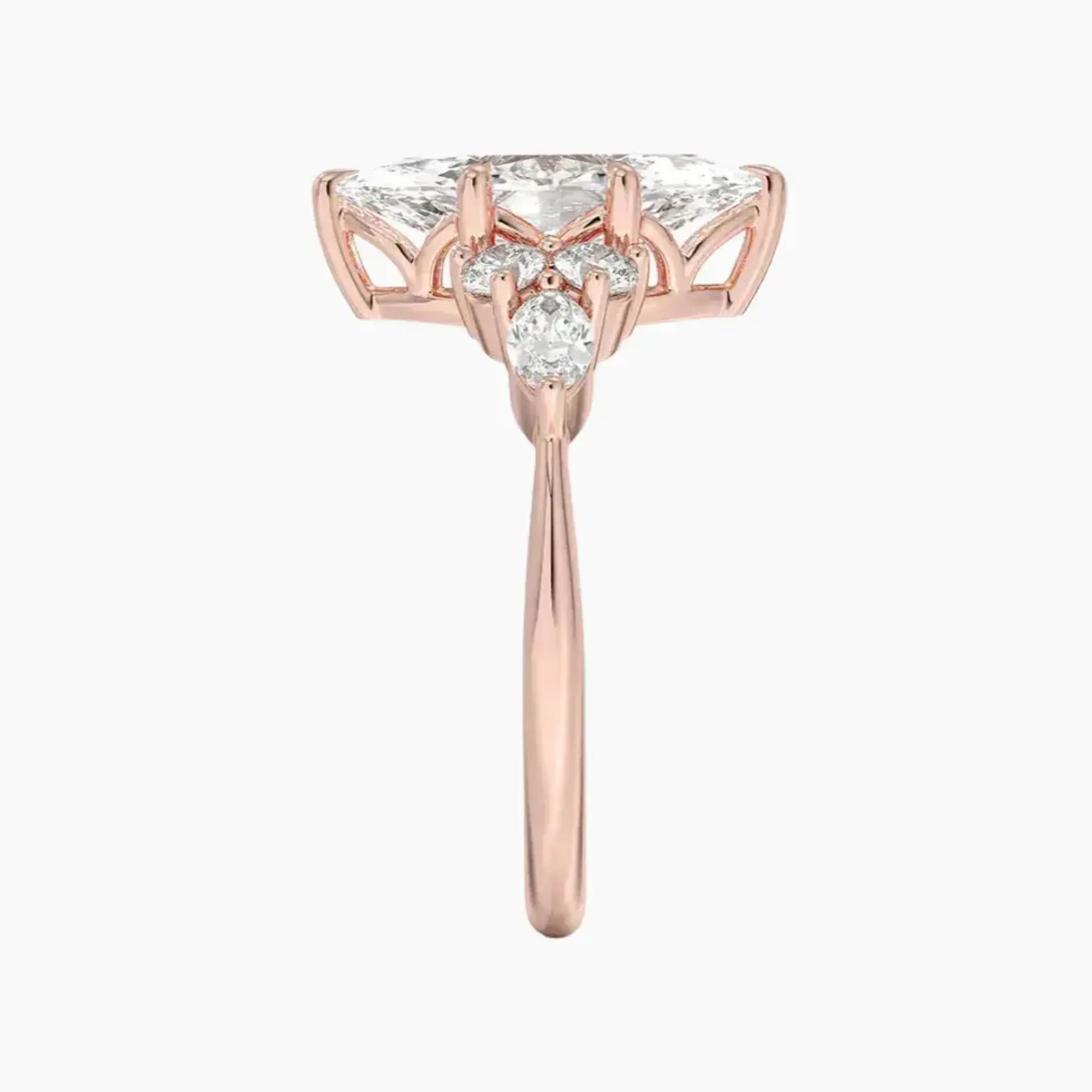 Ingrid Marquise Designer 2.5 Carat Lab Grown Diamond Engagement Ring in 14K Yellow Gold