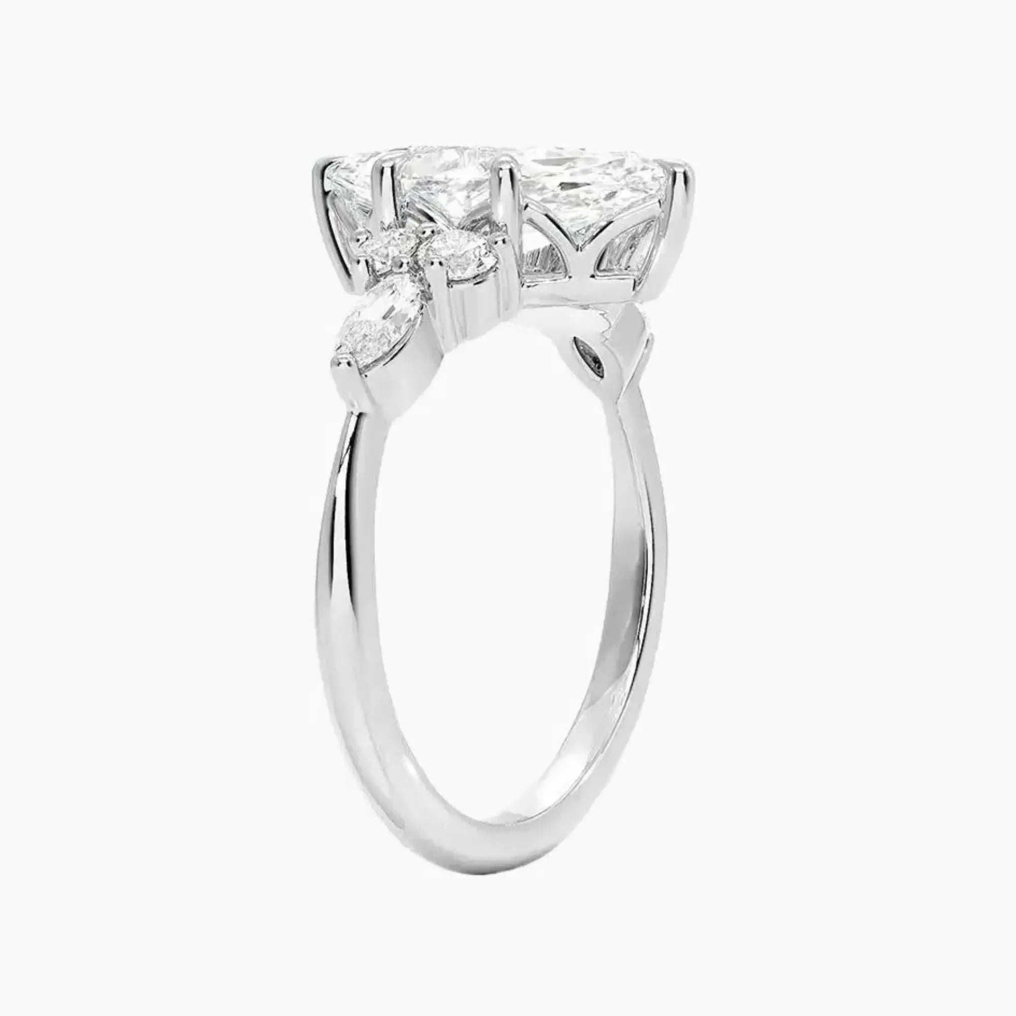 Ingrid Marquise Designer 2.5 Carat Lab Grown Diamond Engagement Ring in 18K Yellow Gold