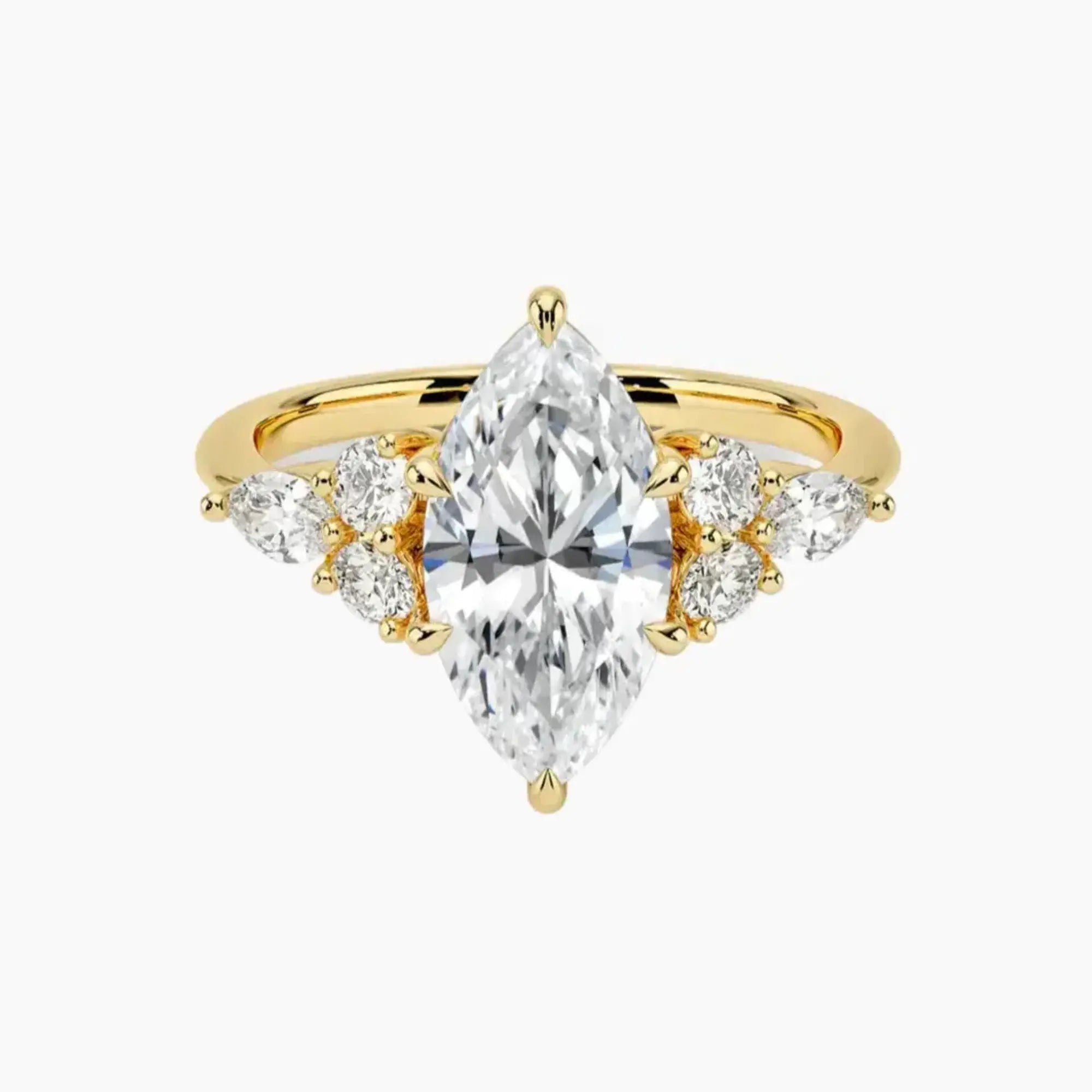 Ingrid Marquise Designer 1 Carat Lab Grown Diamond Engagement Ring in 18K White Gold
