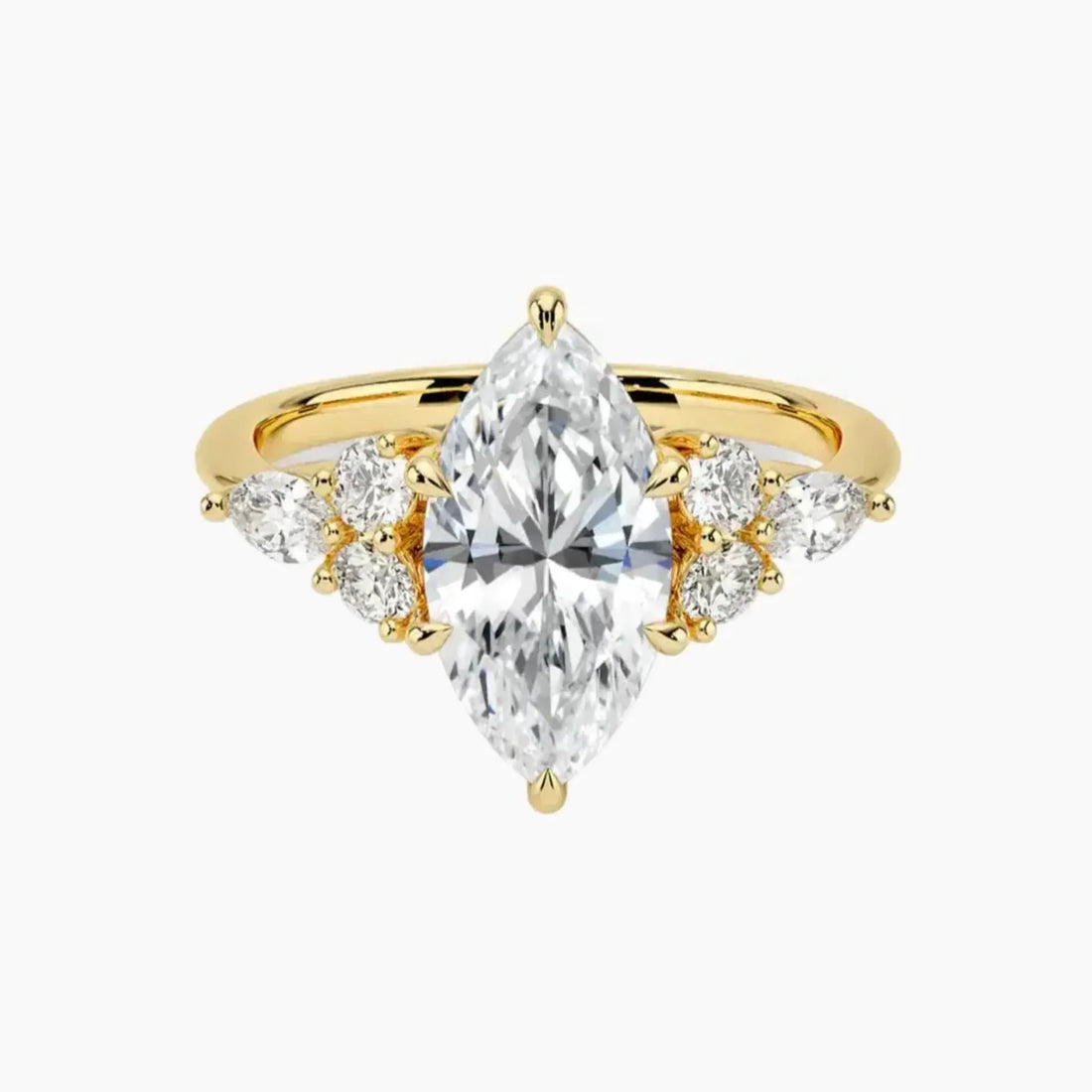 Ingrid Marquise Designer Diamond Ring Setting in 18K Rose Gold