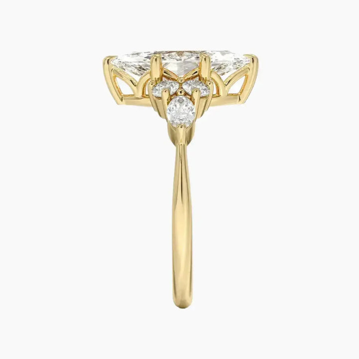 Ingrid Marquise Designer 2.5 Carat Lab Grown Diamond Engagement Ring in 14K Rose Gold