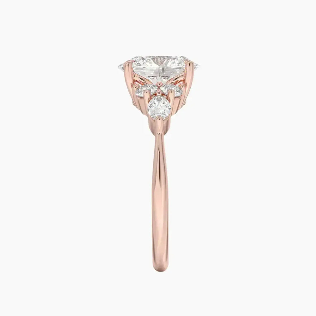 Ingrid Oval Designer Diamond Ring Setting in 14K Rose Gold