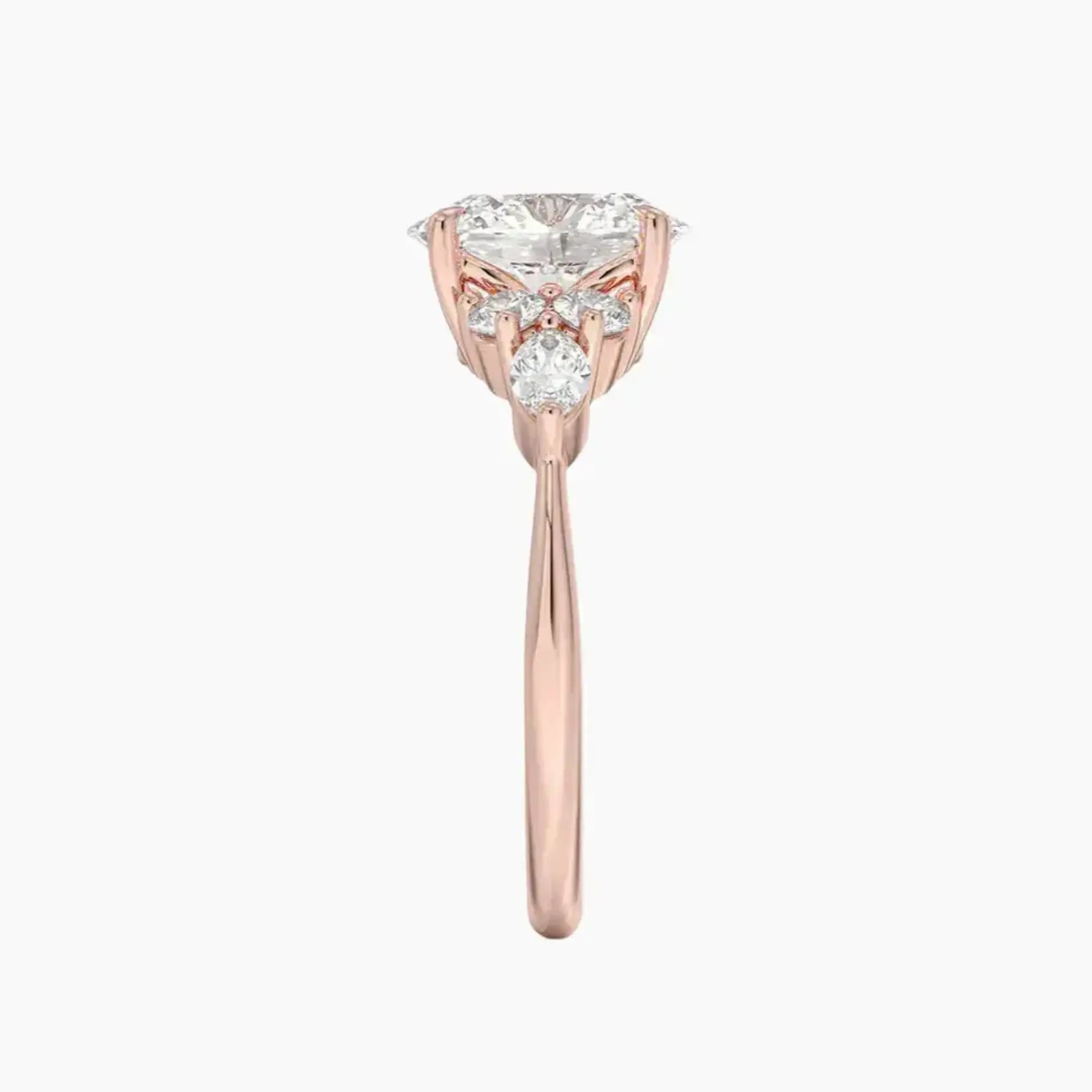 Ingrid Oval Designer Diamond Ring Setting in 18K Yellow Gold