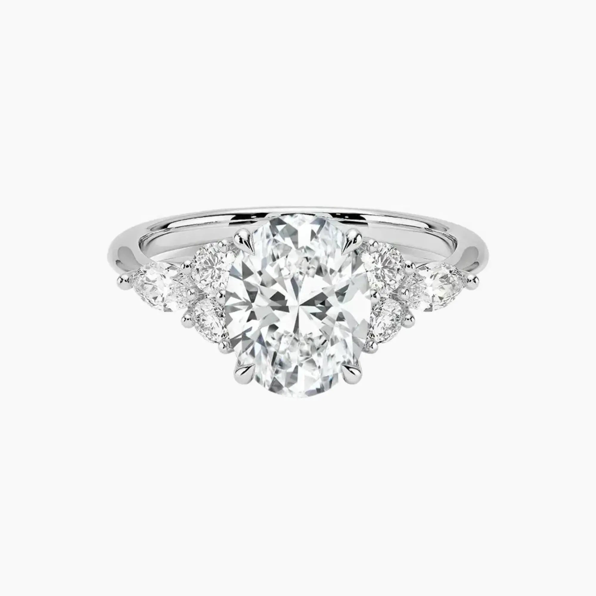 Ingrid Oval Designer 3 Carat Lab Grown Diamond Engagement Ring in 14K Rose Gold