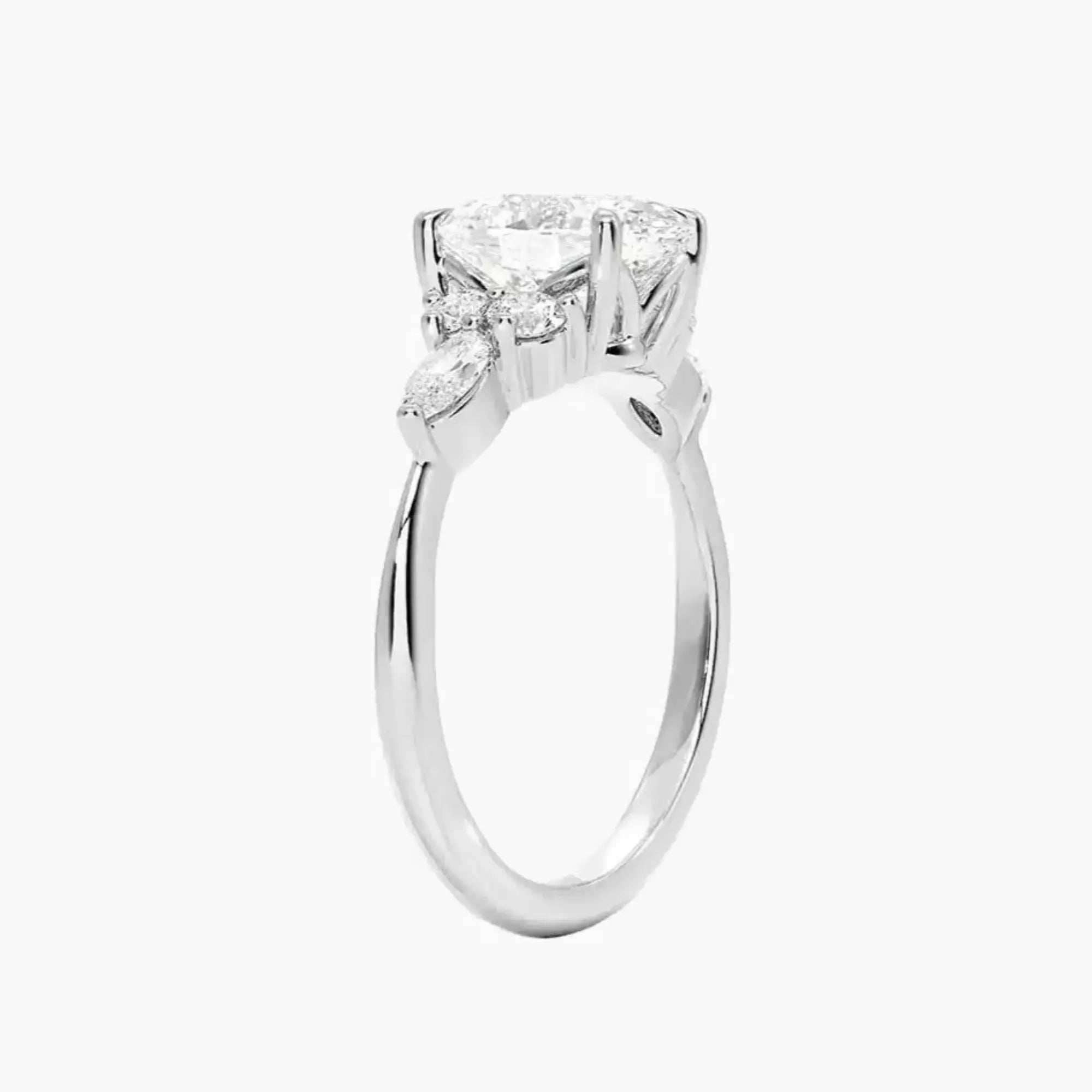 Ingrid Oval Designer Diamond Ring Setting in 18K Yellow Gold