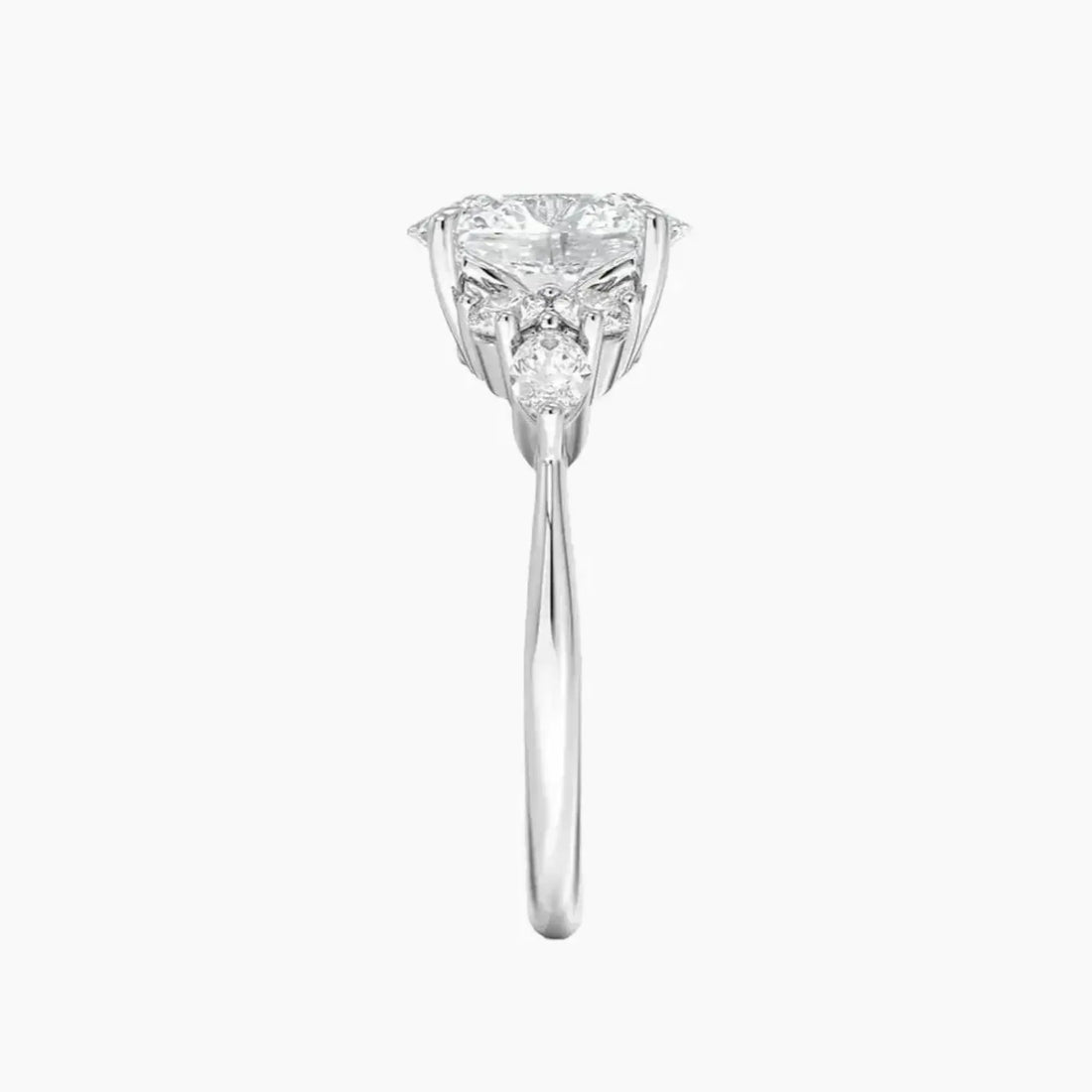 Ingrid Oval Designer Diamond Ring Setting in 14K White Gold