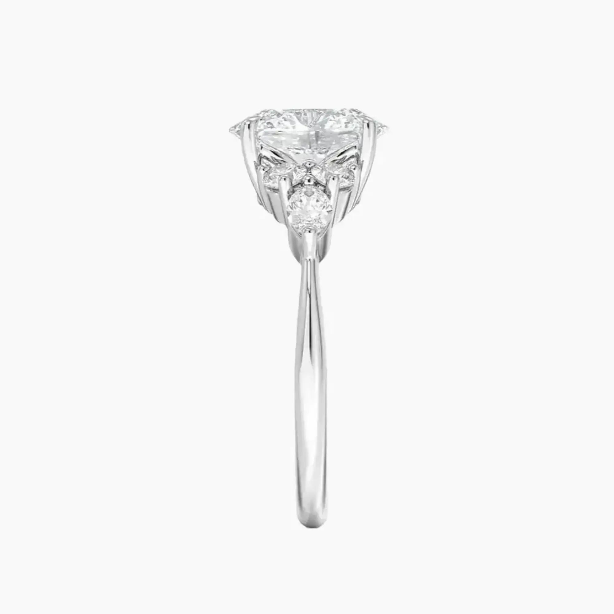 Ingrid Oval Designer 2.5 Carat Lab Grown Diamond Engagement Ring in 18K White Gold
