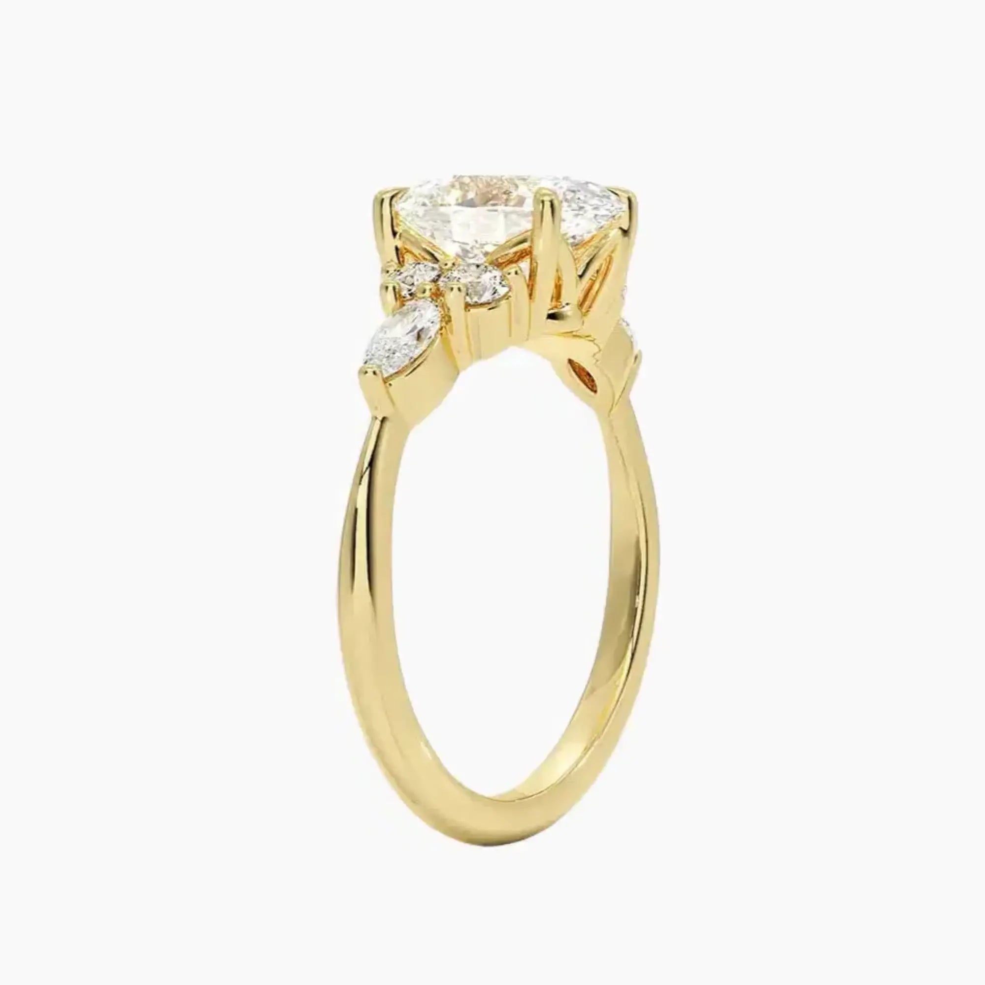 Ingrid Oval Designer 1 Carat Lab Grown Diamond Engagement Ring in 18K Rose Gold