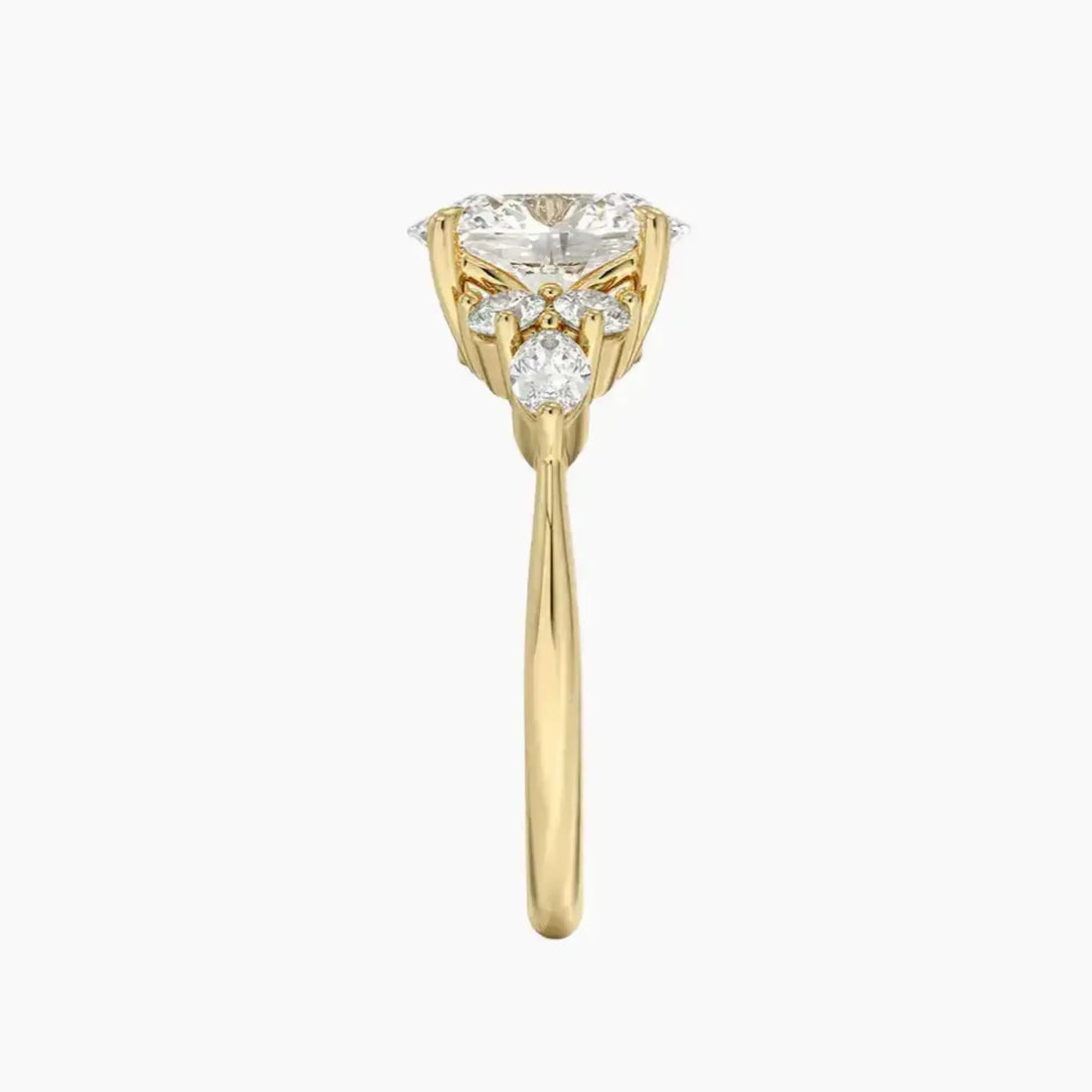 Ingrid Oval Designer 1.5 Carat Lab Grown Diamond Engagement Ring in 18K Rose Gold