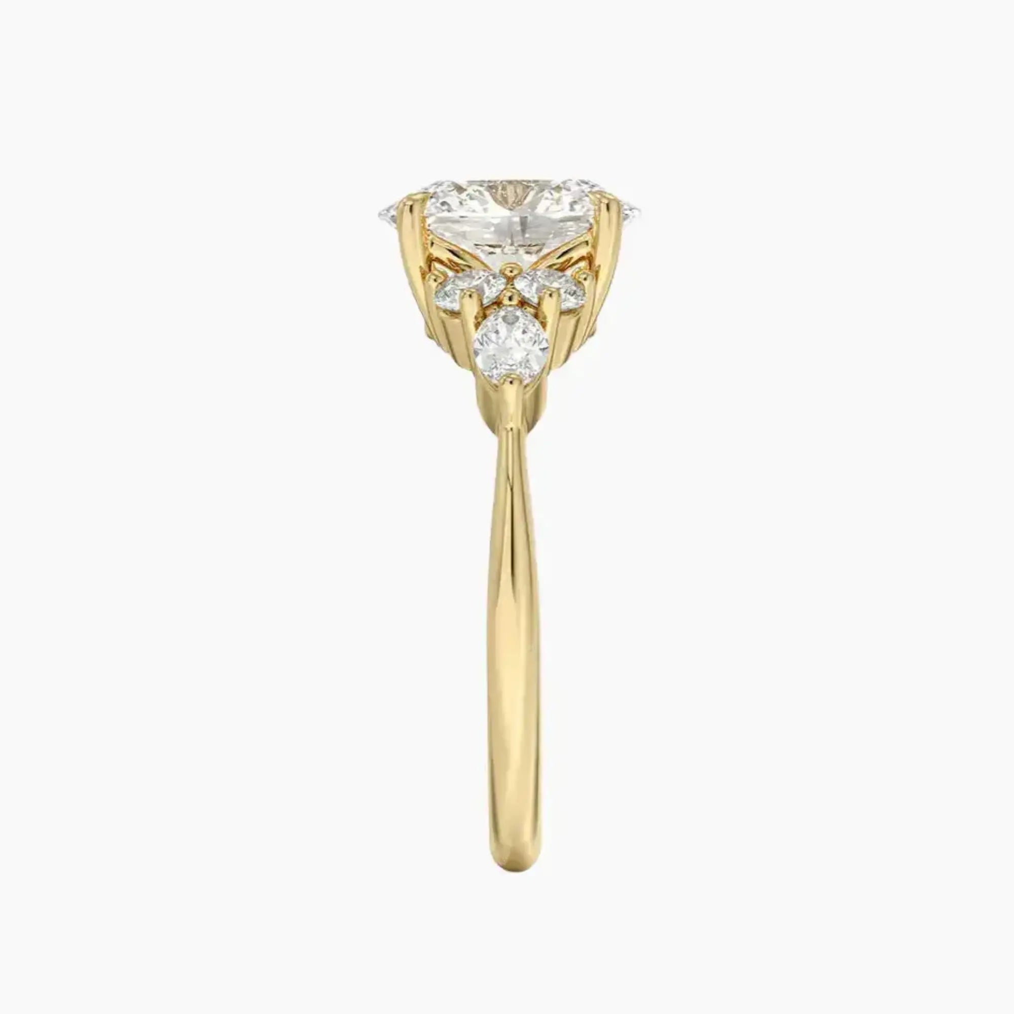Ingrid Oval Designer 1.5 Carat Lab Grown Diamond Engagement Ring in 18K Yellow Gold