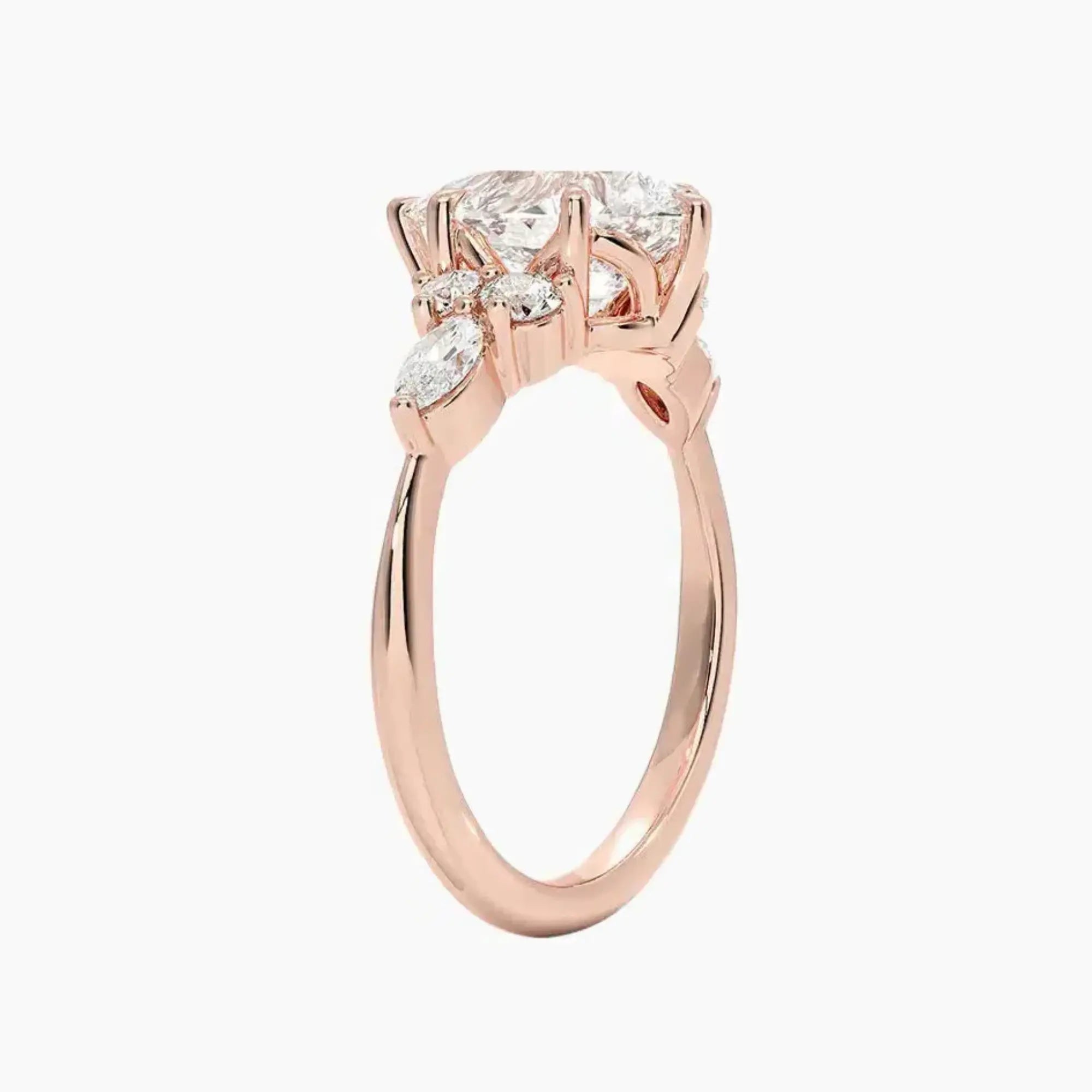 Ingrid Pear Designer 2.5 Carat Lab Grown Diamond Engagement Ring in 14K White Gold