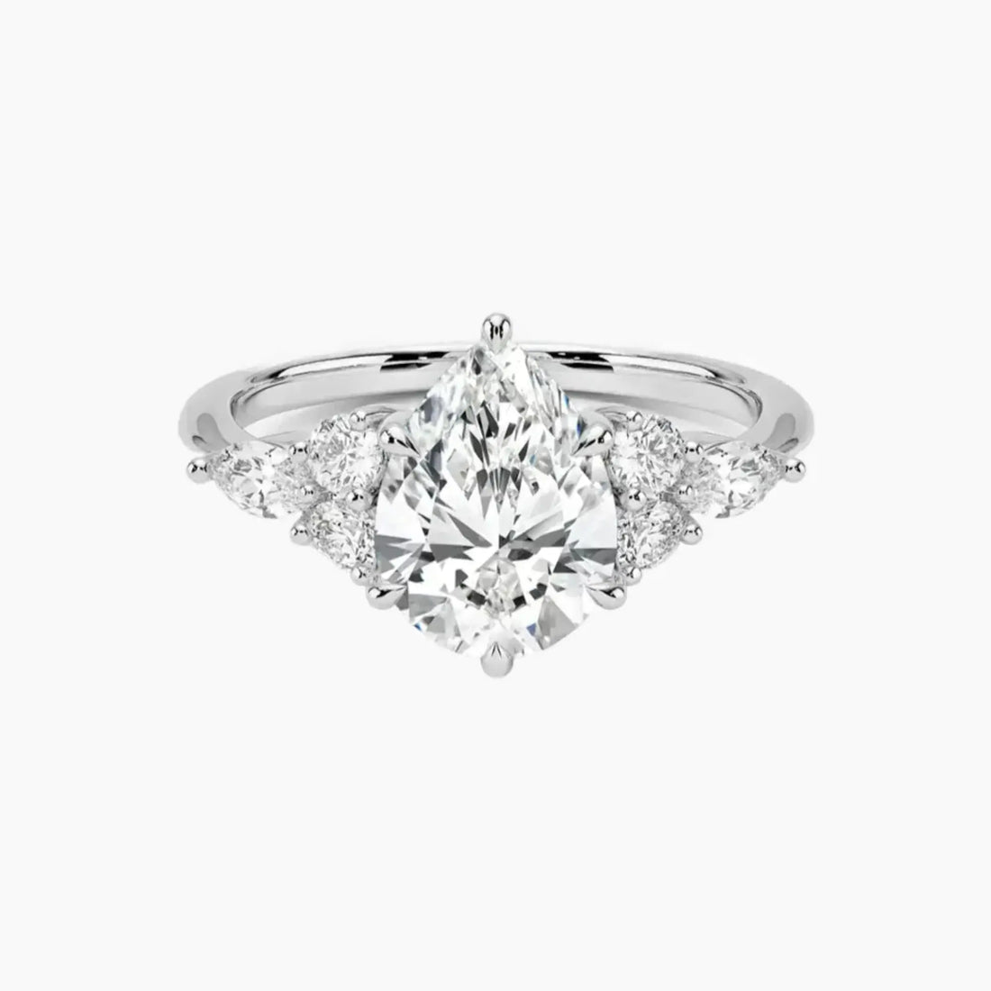 Ingrid Pear Designer 1 Carat Lab Grown Diamond Engagement Ring in 18K Yellow Gold