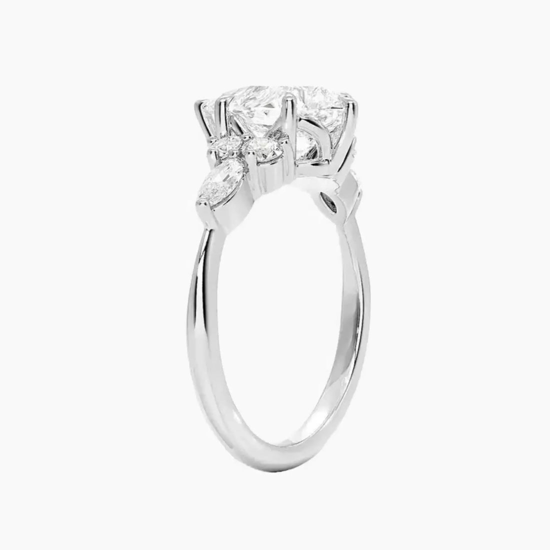 Ingrid Pear Designer 3 Carat Lab Grown Diamond Engagement Ring in 14K Rose Gold