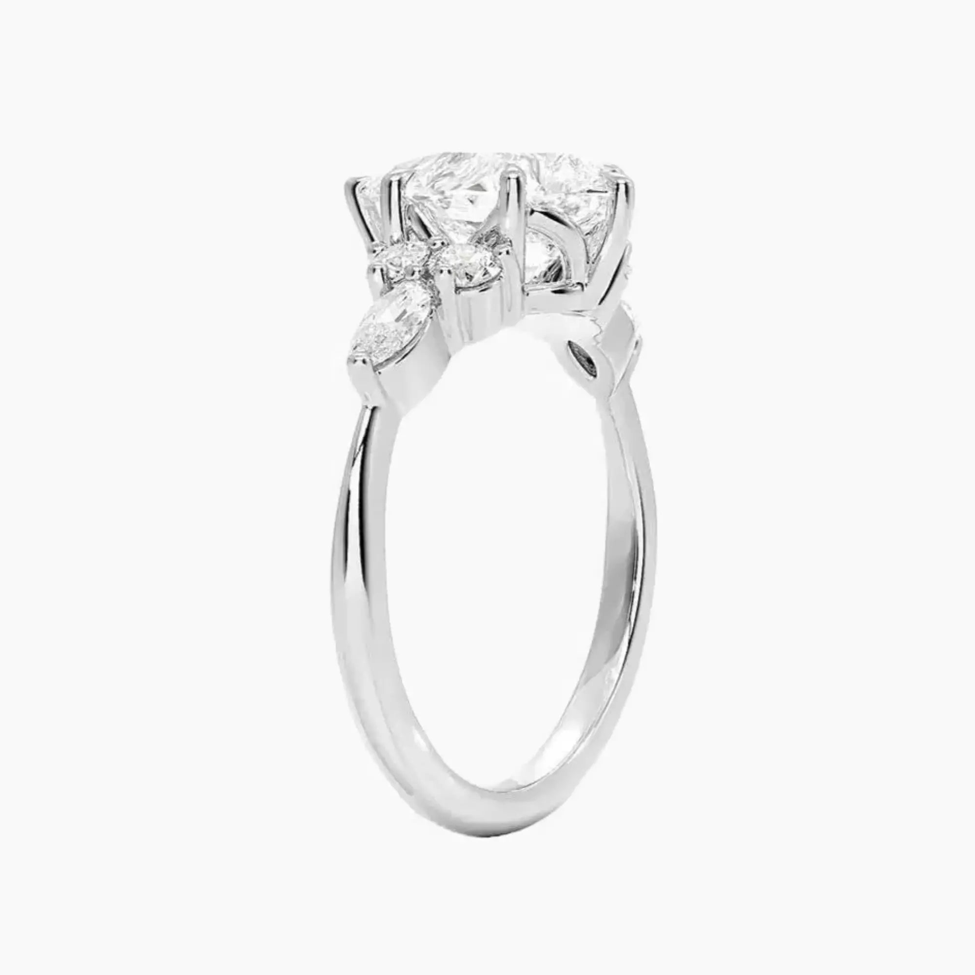 Ingrid Pear Designer 2.5 Carat Lab Grown Diamond Engagement Ring in 18K White Gold