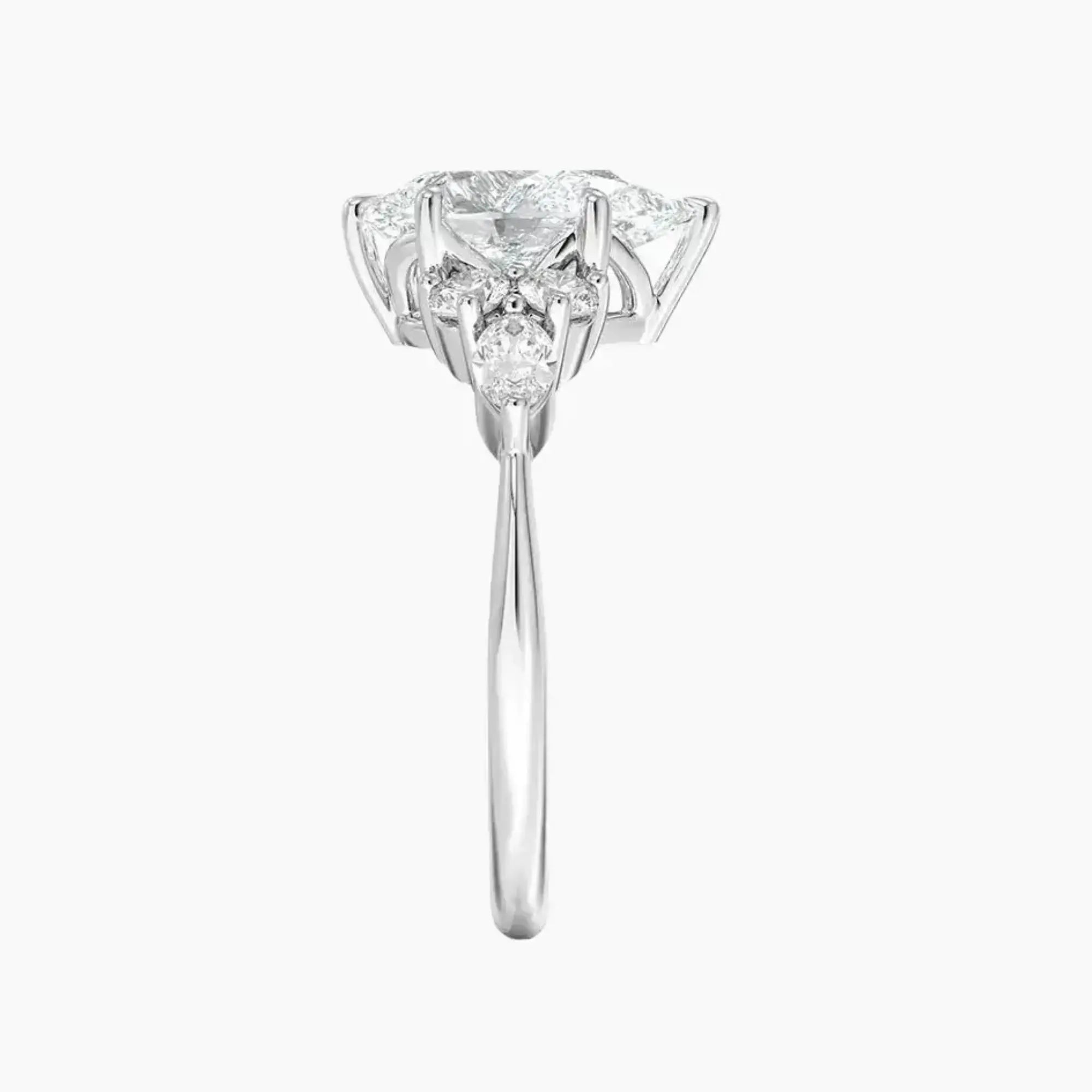 Ingrid Pear Designer Diamond Ring Setting in 14K Yellow Gold