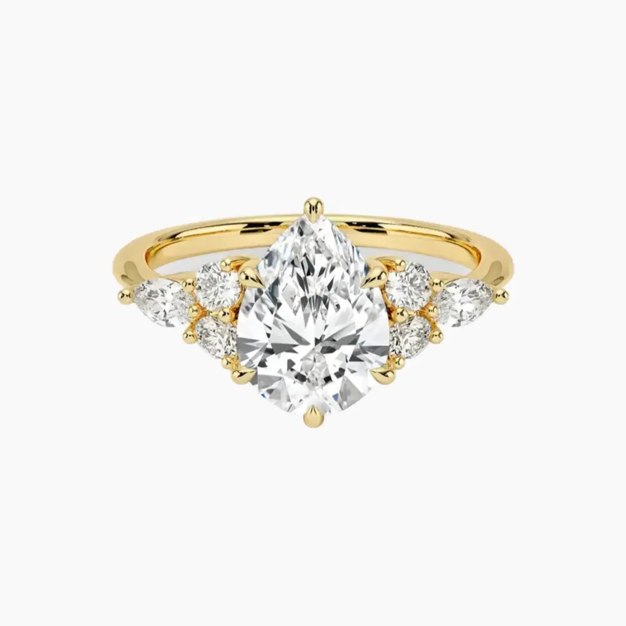 Ingrid Pear Designer 1 Carat Lab Grown Diamond Engagement Ring in 18K Rose Gold