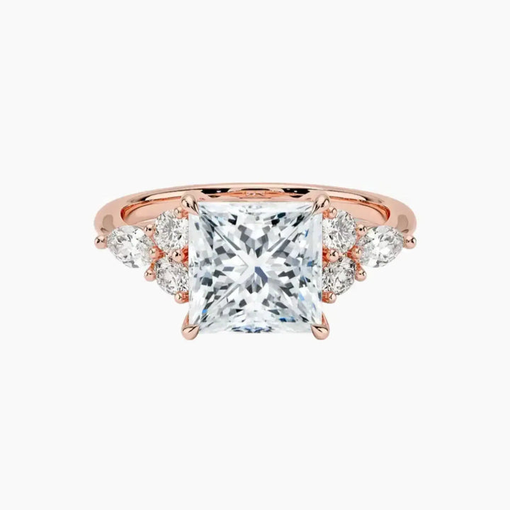 Ingrid Princess Designer 2 Carat Lab Grown Diamond Engagement Ring in 14K Rose Gold