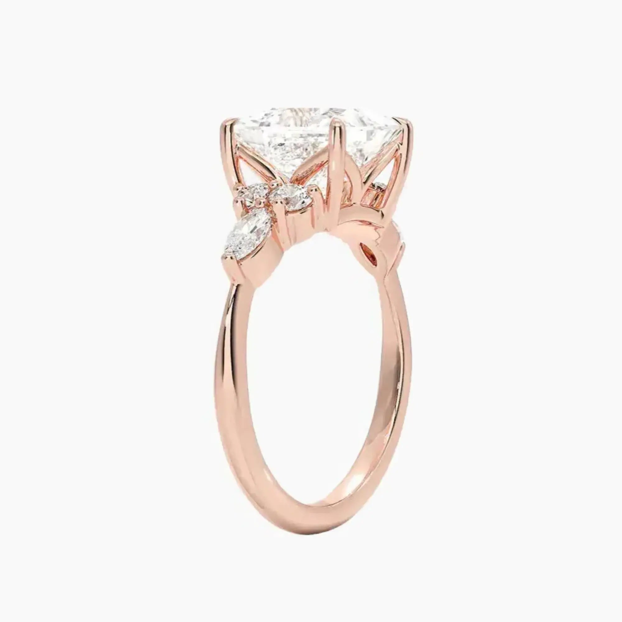 Ingrid Princess Designer Diamond Ring Setting in 18K White Gold