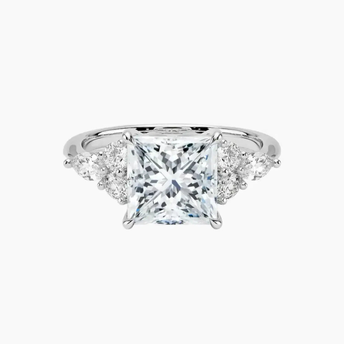 Ingrid Princess Designer 2.5 Carat Lab Grown Diamond Engagement Ring in 18K White Gold
