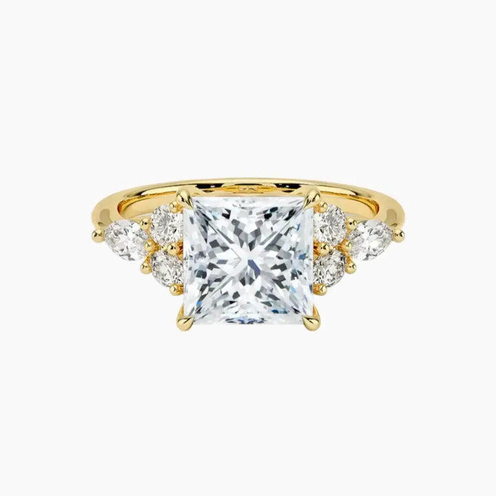 Ingrid Princess Designer 2.5 Carat Lab Grown Diamond Engagement Ring in 14K Yellow Gold