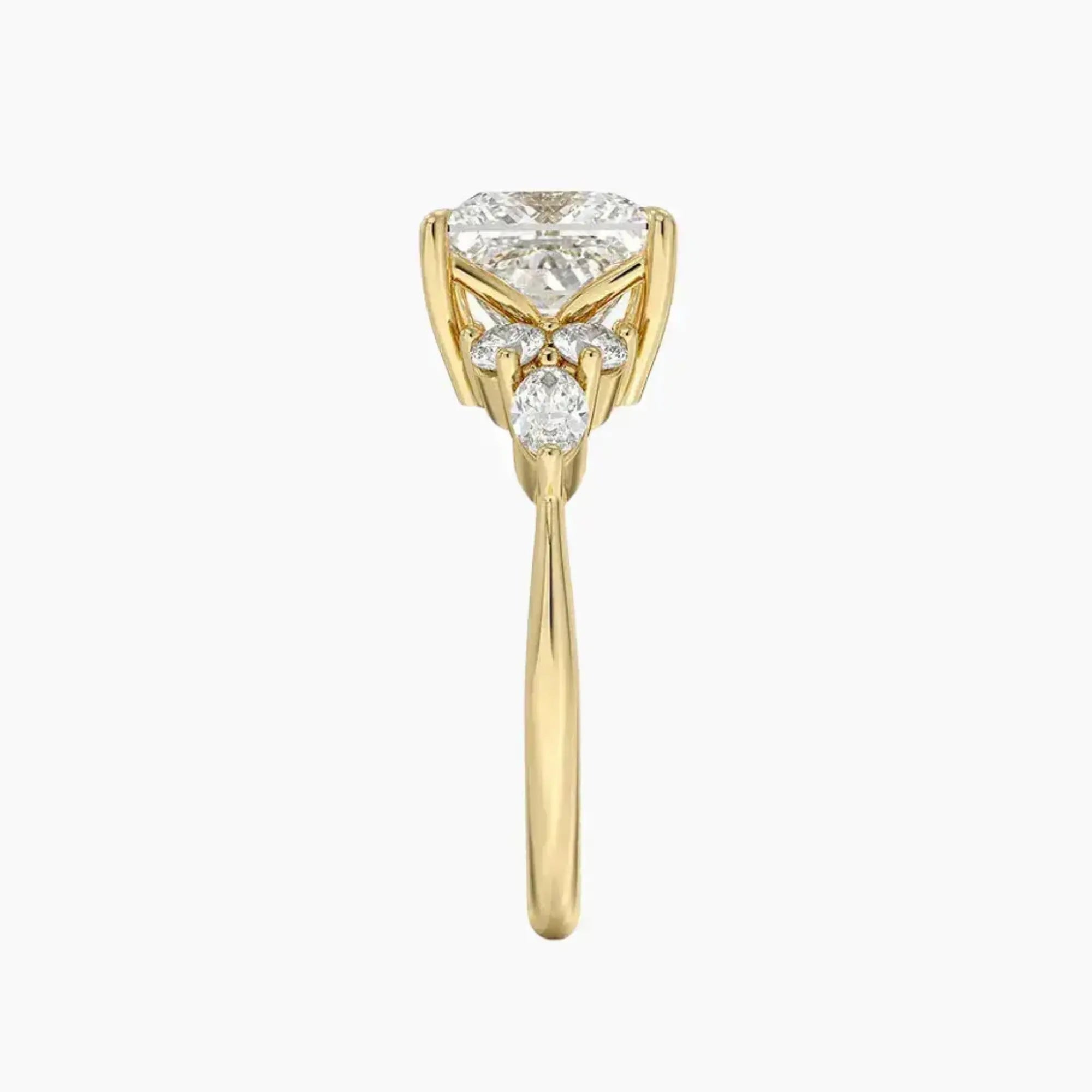 Ingrid Princess Designer Diamond Ring Setting in 18K Rose Gold
