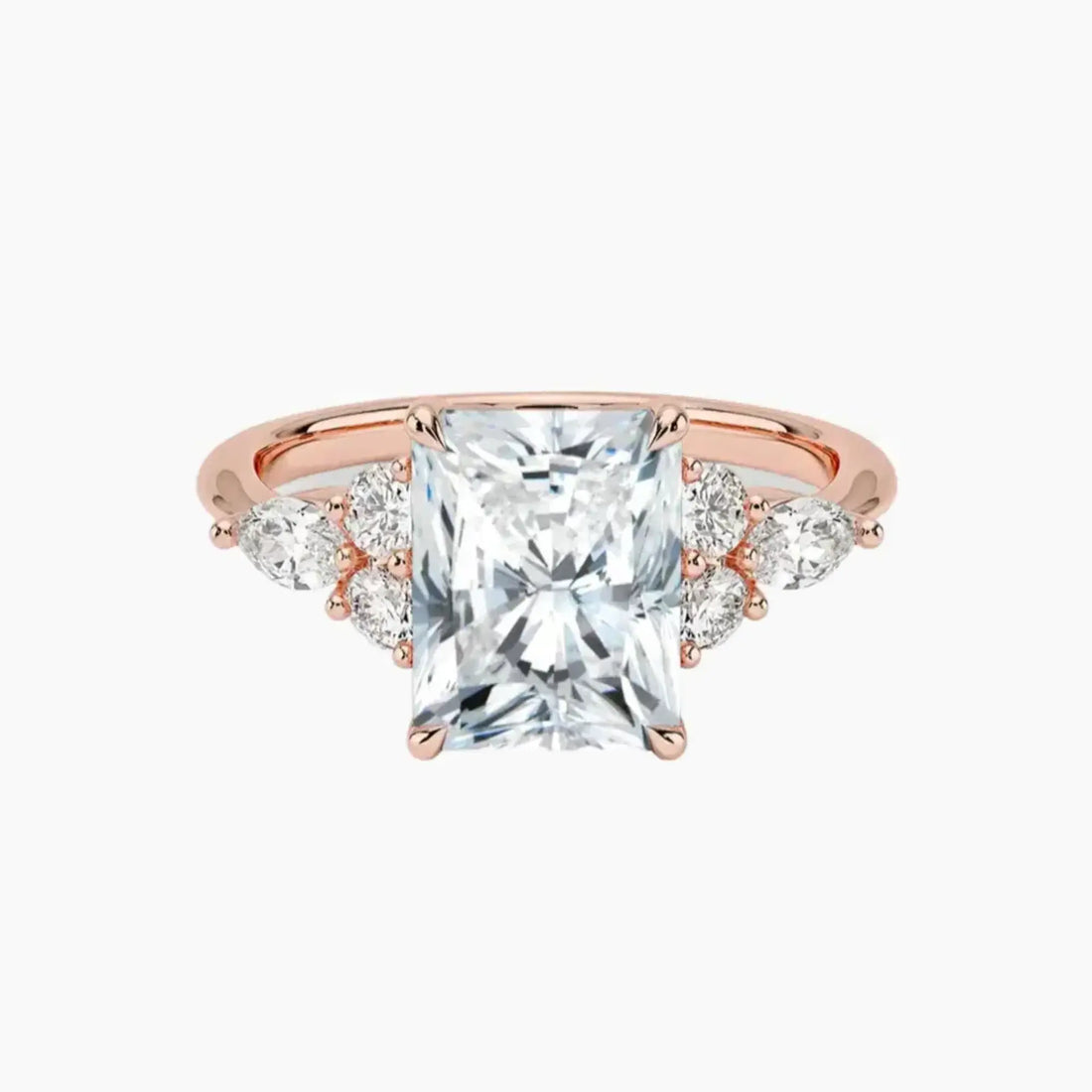 Ingrid Radiant Designer 3 Carat Lab Grown Diamond Engagement Ring in 18K Yellow Gold