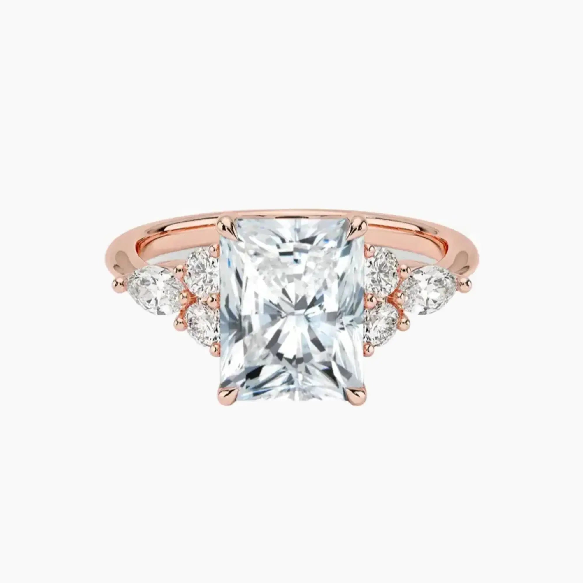 Ingrid Radiant Designer 1 Carat Lab Grown Diamond Engagement Ring in 18K White Gold
