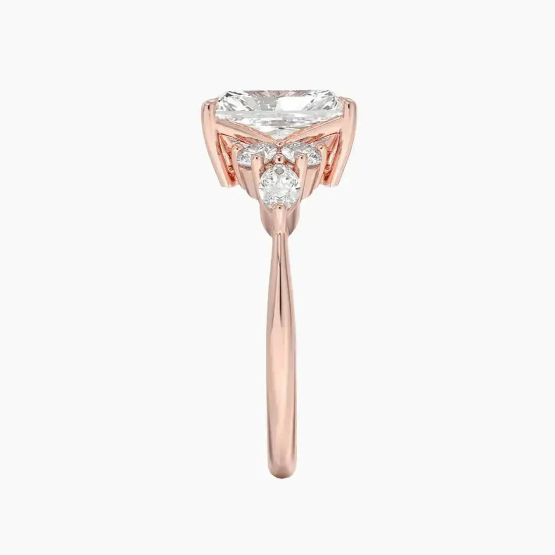 Ingrid Radiant Designer 2.5 Carat Lab Grown Diamond Engagement Ring in 14K Yellow Gold