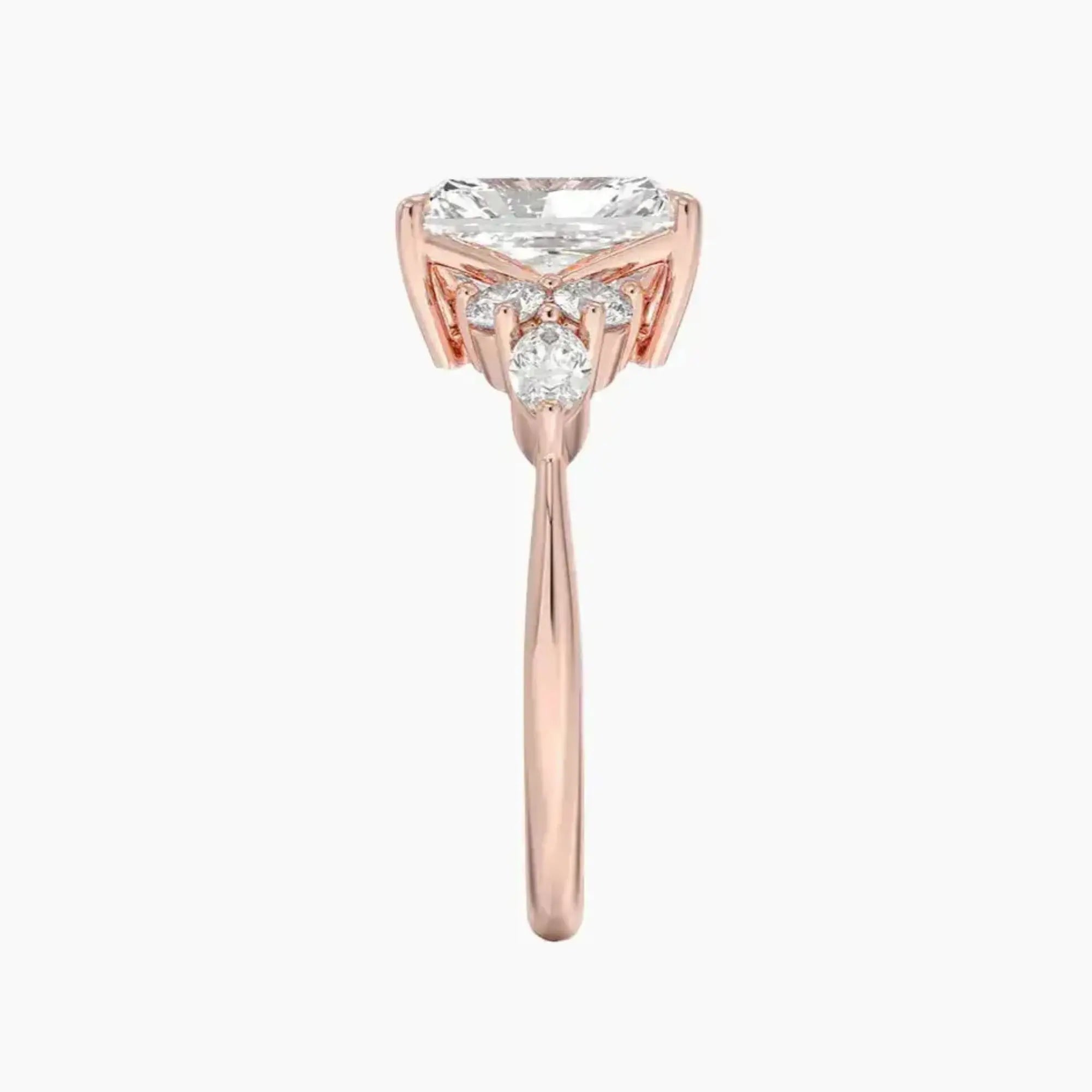 Ingrid Radiant Designer 1.5 Carat Lab Grown Diamond Engagement Ring in 14K Rose Gold