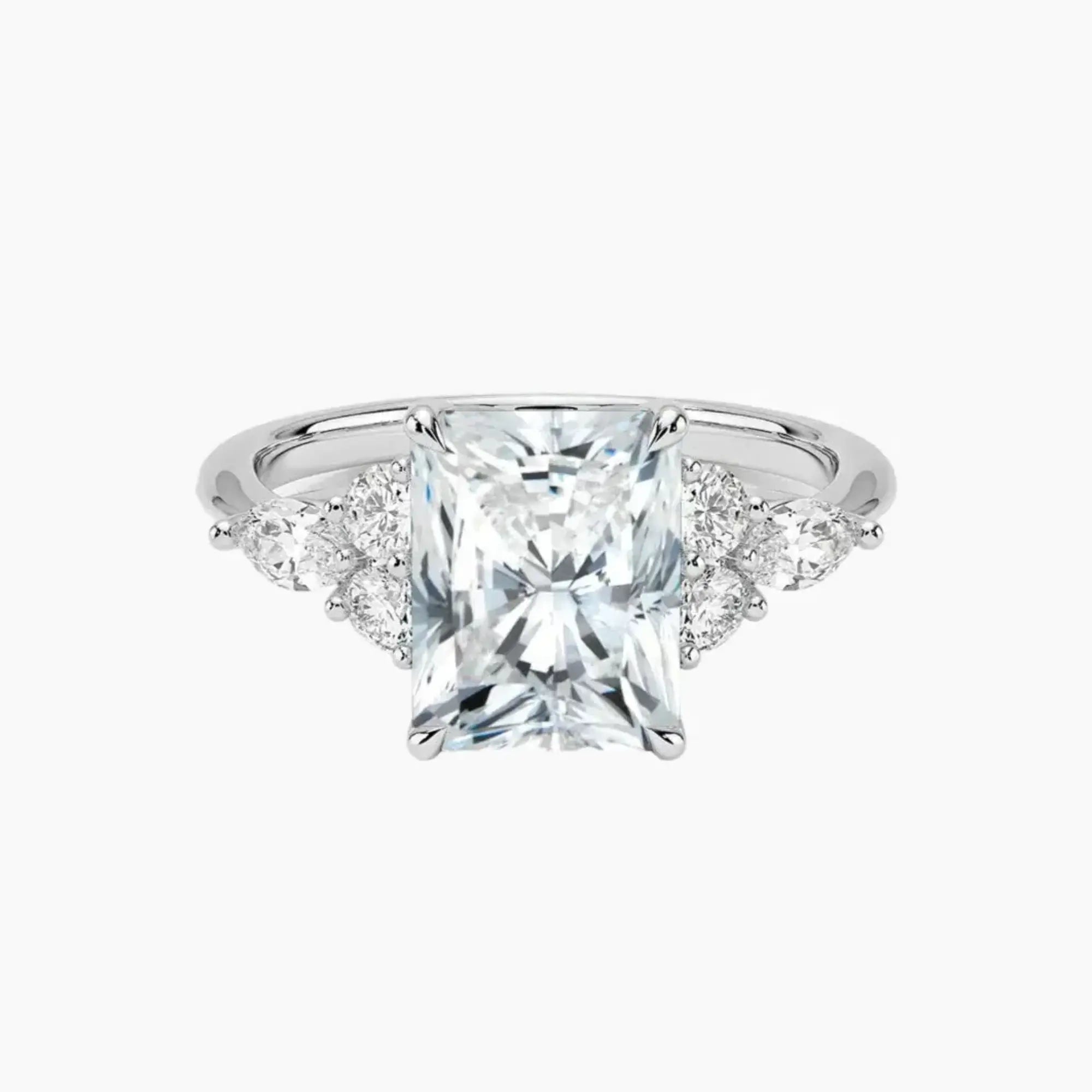 Ingrid Radiant Designer 2 Carat Lab Grown Diamond Engagement Ring in 18K Rose Gold