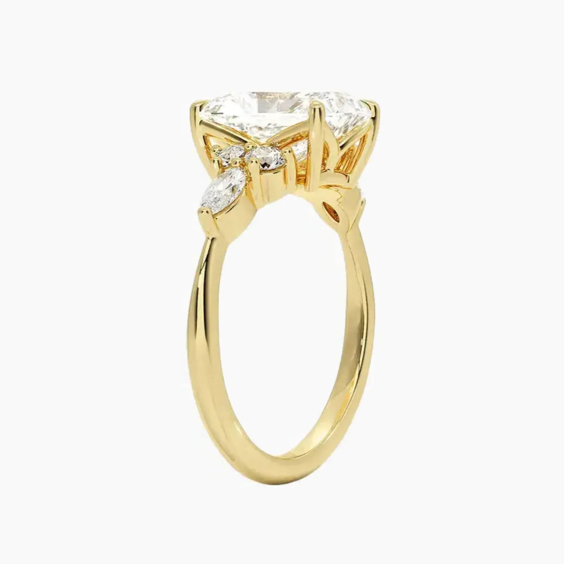 Ingrid Radiant Designer 2.5 Carat Lab Grown Diamond Engagement Ring in 18K White Gold