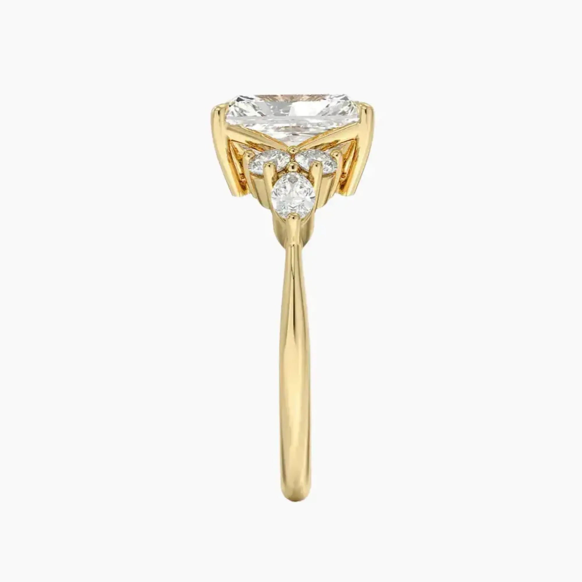 Ingrid Radiant Designer 3 Carat Lab Grown Diamond Engagement Ring in 14K White Gold