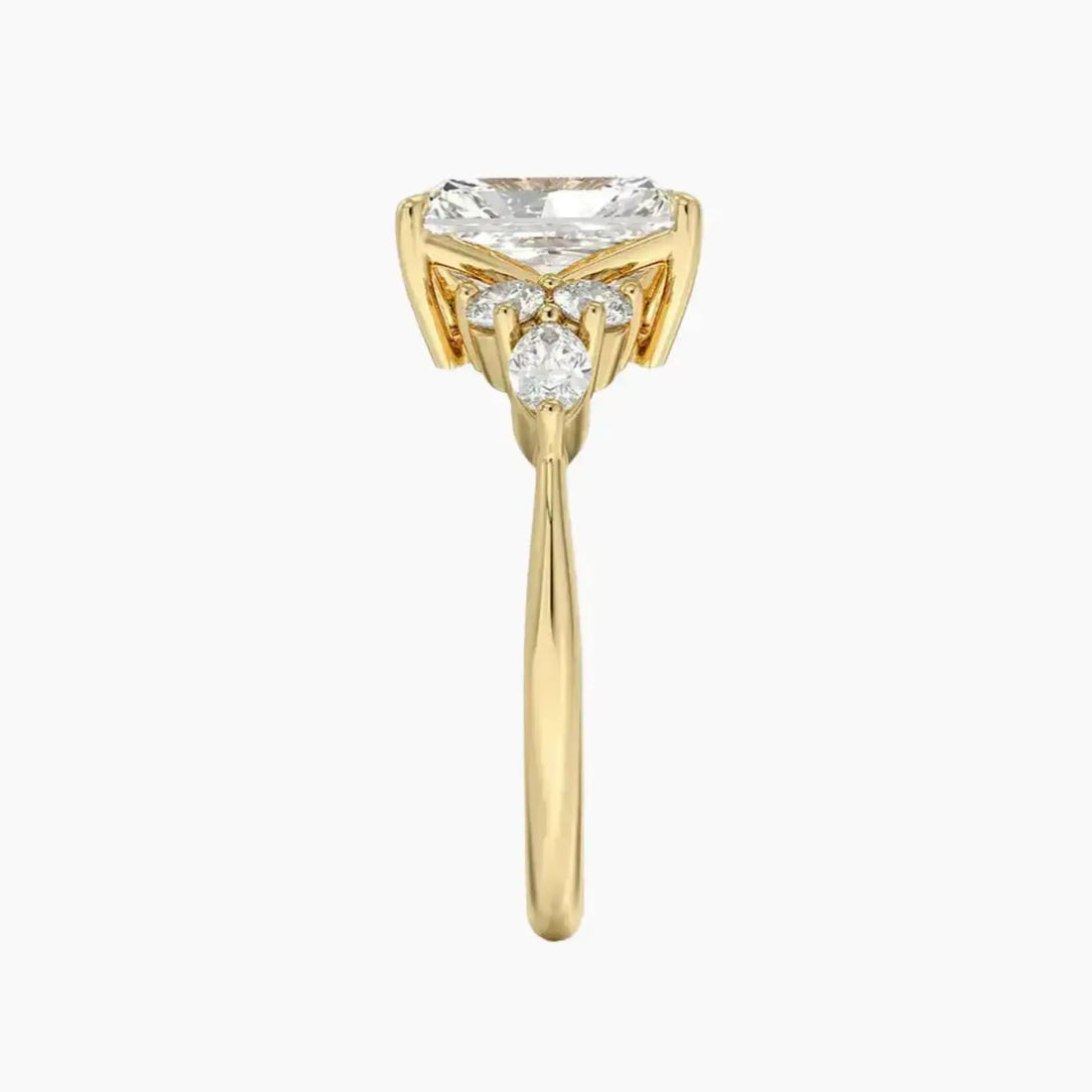 Ingrid Radiant Designer 2 Carat Lab Grown Diamond Engagement Ring in 18K White Gold
