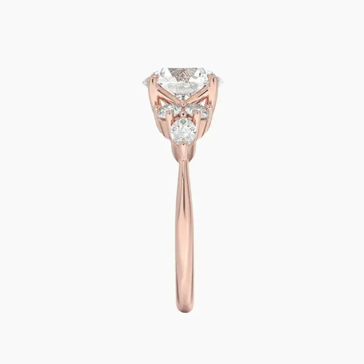 Ingrid Round Designer 2.5 Carat Lab Grown Diamond Engagement Ring in 18K Yellow Gold
