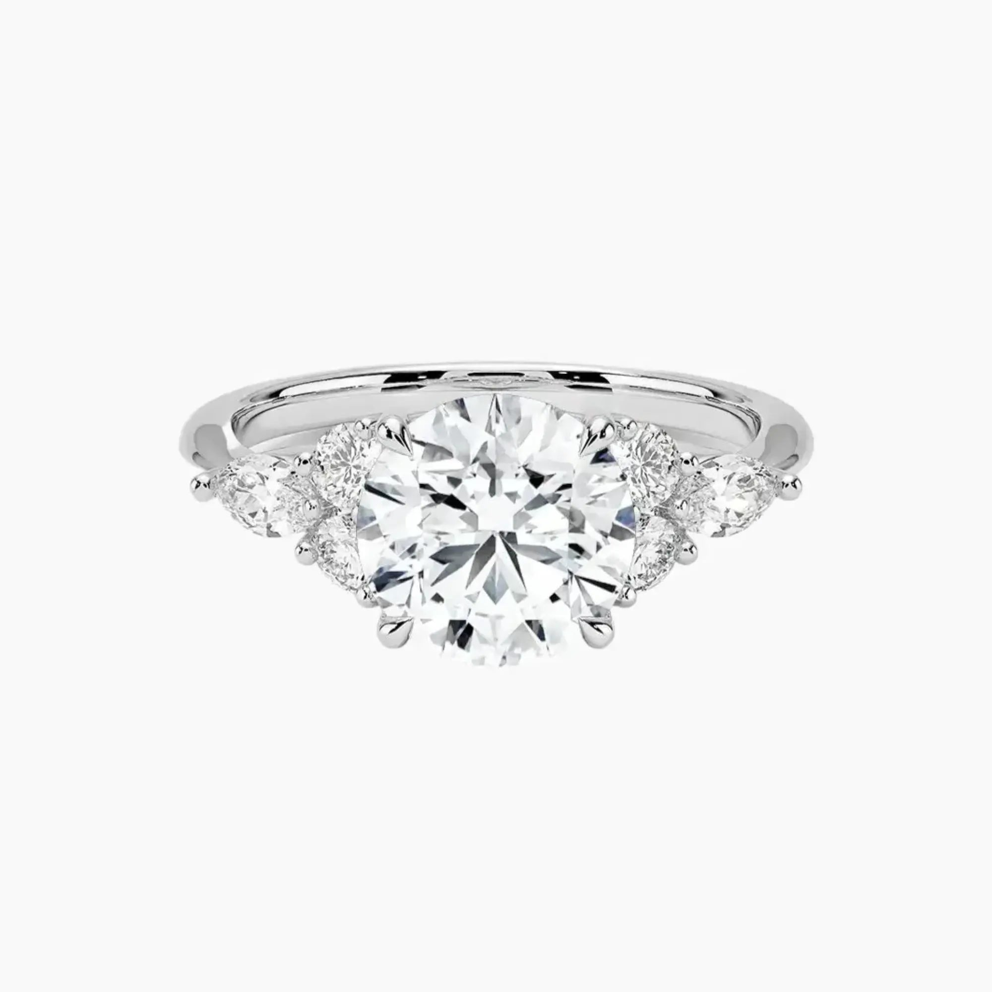 Ingrid Round Designer 1 Carat Lab Grown Diamond Engagement Ring in 18K Rose Gold